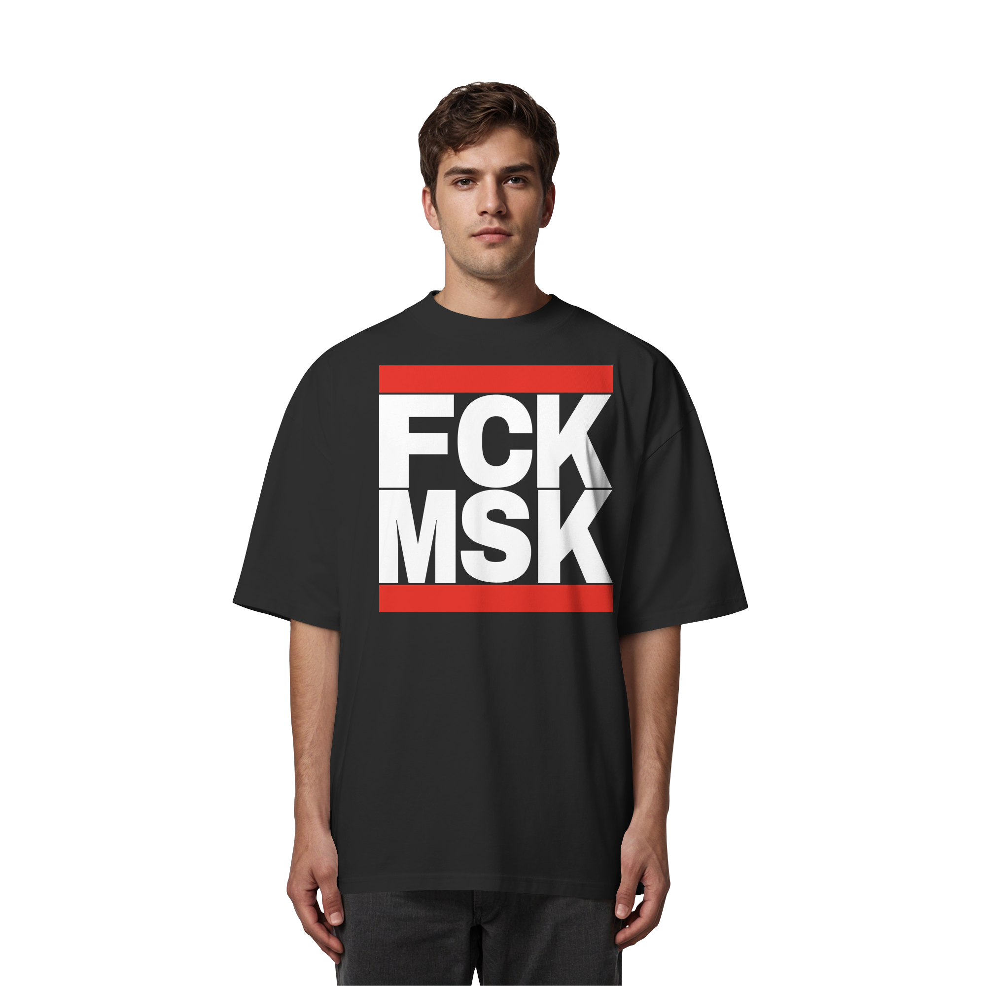 FCK MSK (weiße Schrift) - Organic Oversize Shirt