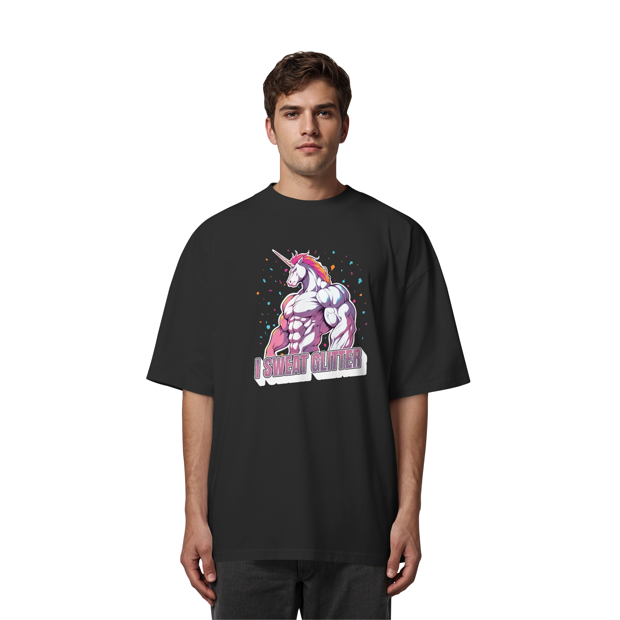 I sweat Glitter - Organic Oversize Shirt