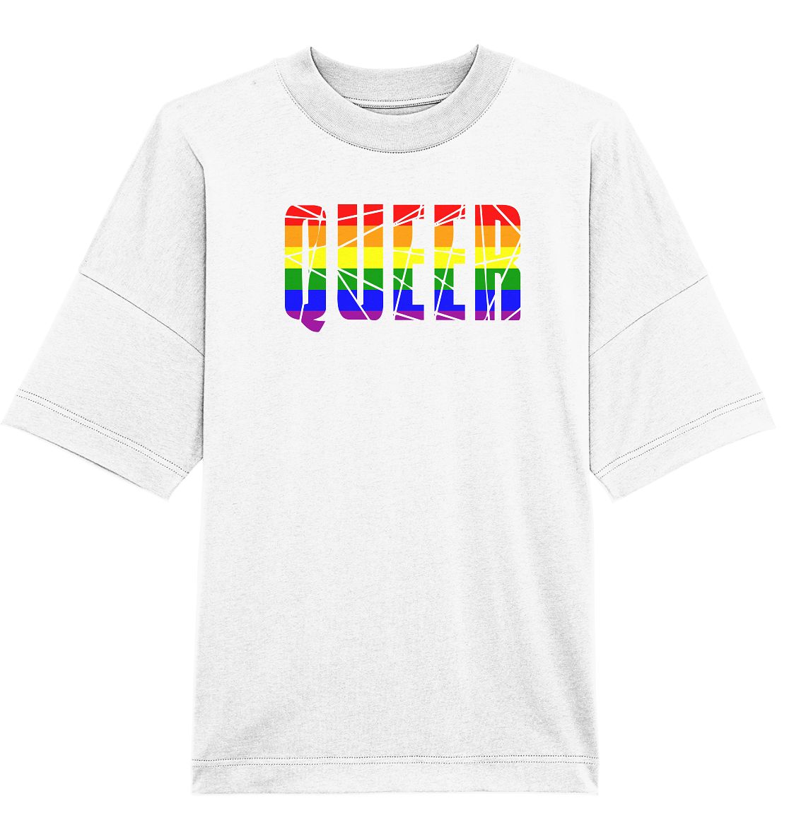 QUEER in Regenbogen Farben - Organic Oversize Shirt
