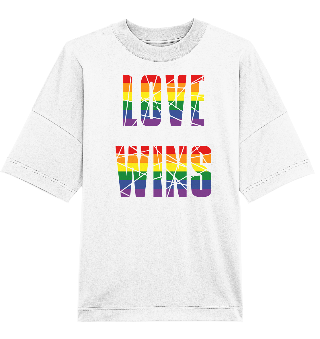 LOVE WINS in Regenbogen Farben - Organic Oversize Shirt