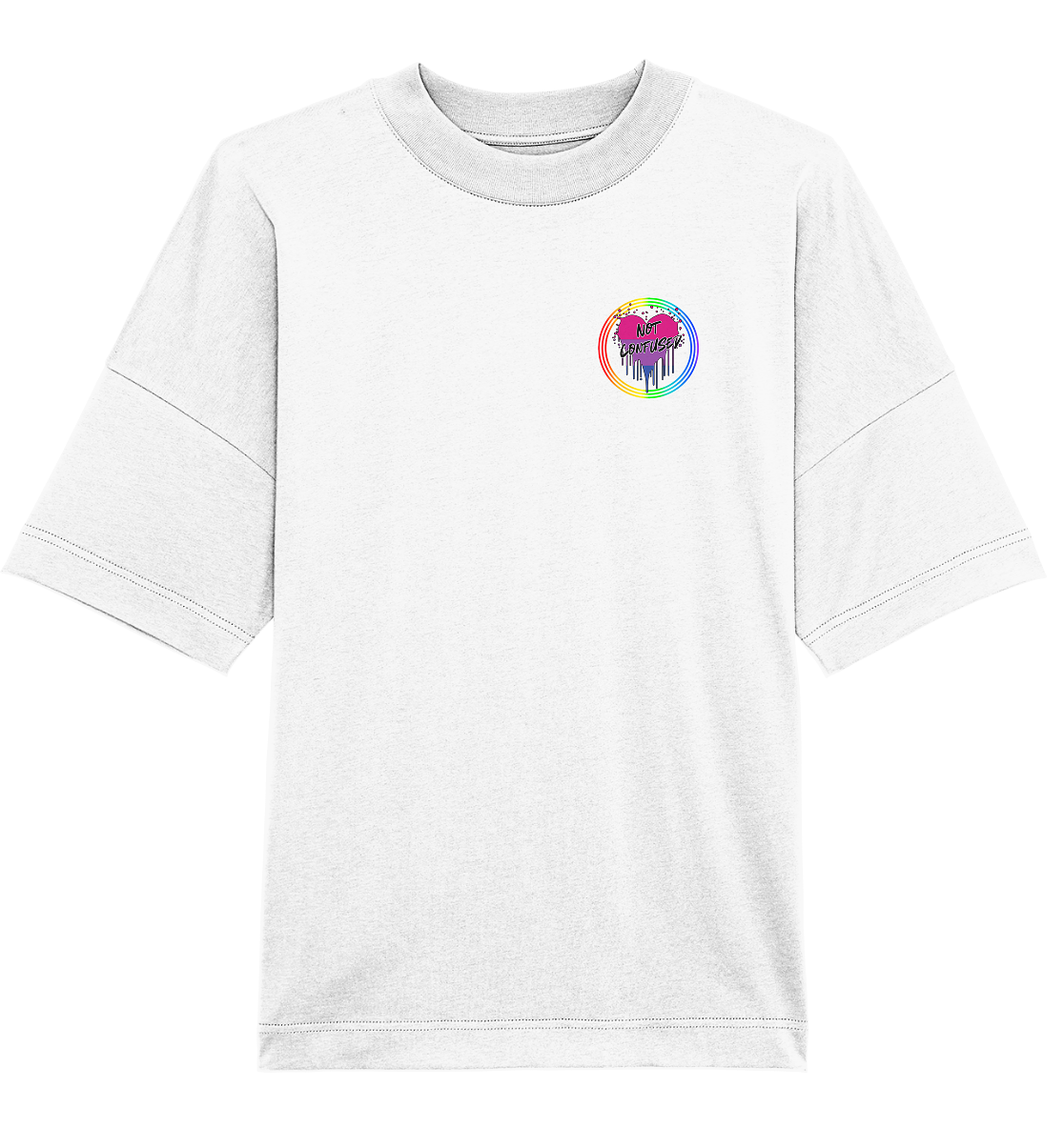 Bisexual Not Confused "Regenbogenkreis Edition" - Organic Oversize Shirt