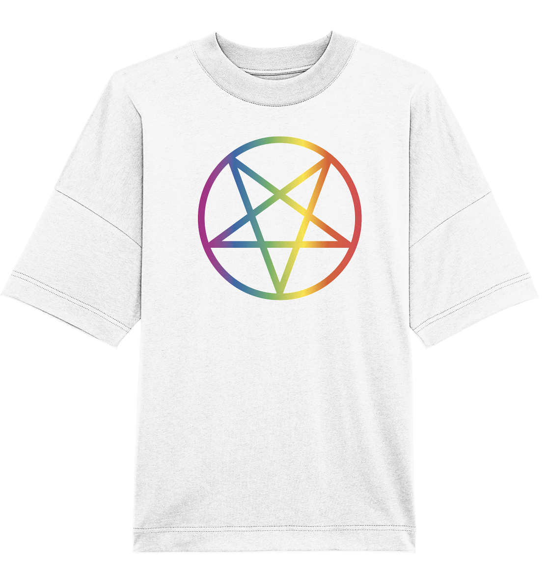 Regenbogen Pentagramm - Organic Oversize Shirt