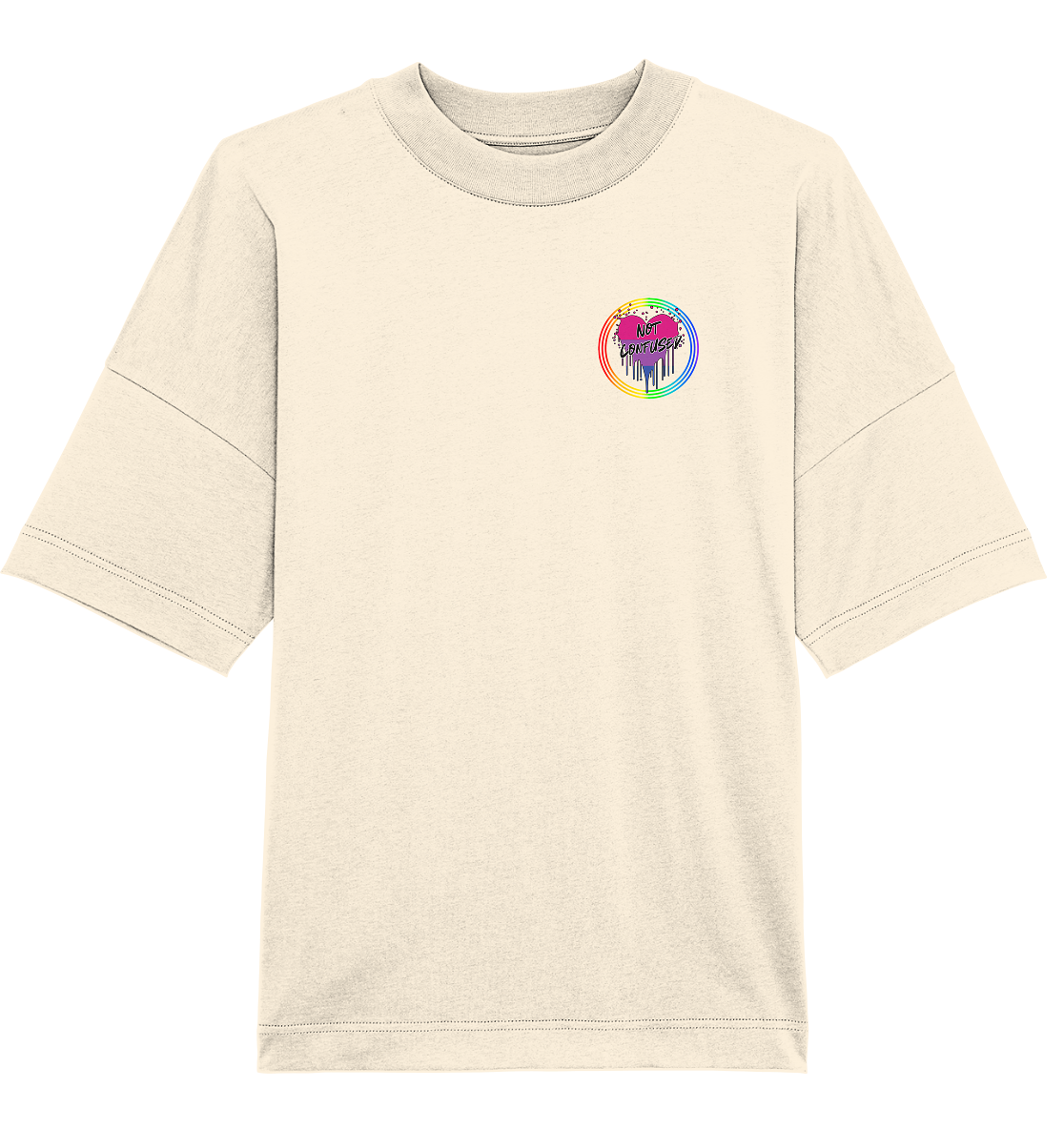 Bisexual Not Confused "Regenbogenkreis Edition" - Organic Oversize Shirt