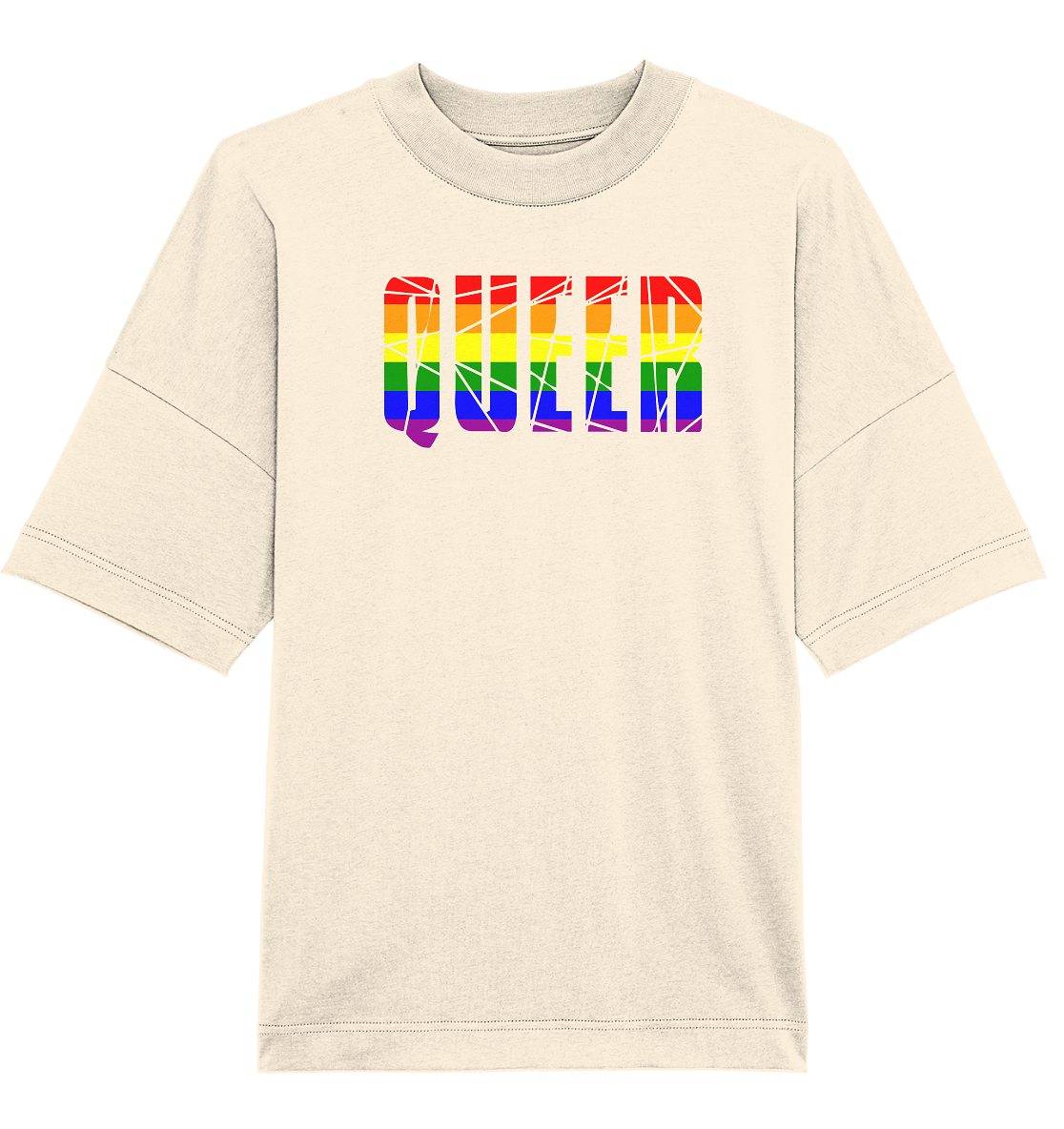 QUEER in Regenbogen Farben - Organic Oversize Shirt