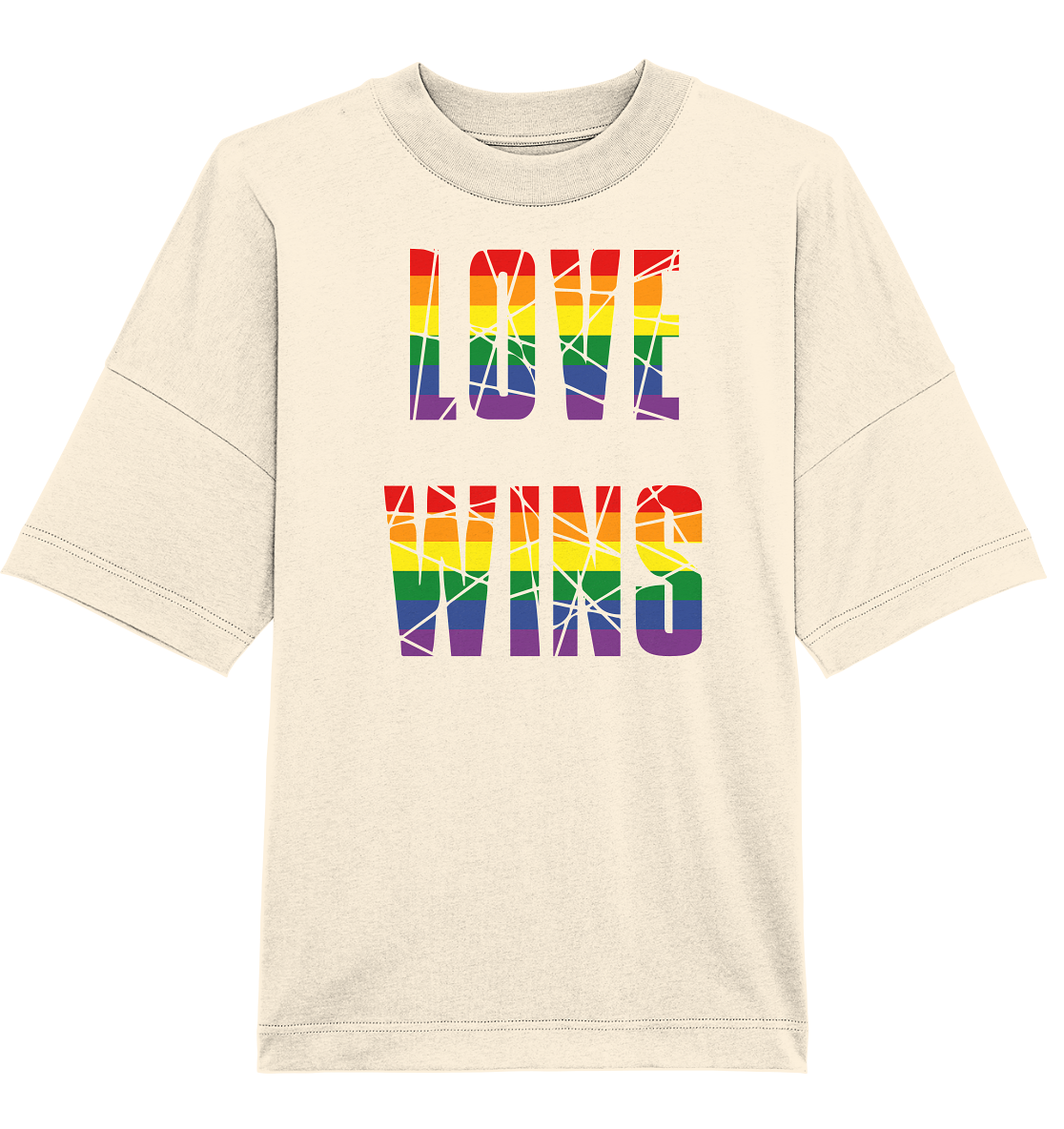 LOVE WINS in Regenbogen Farben - Organic Oversize Shirt