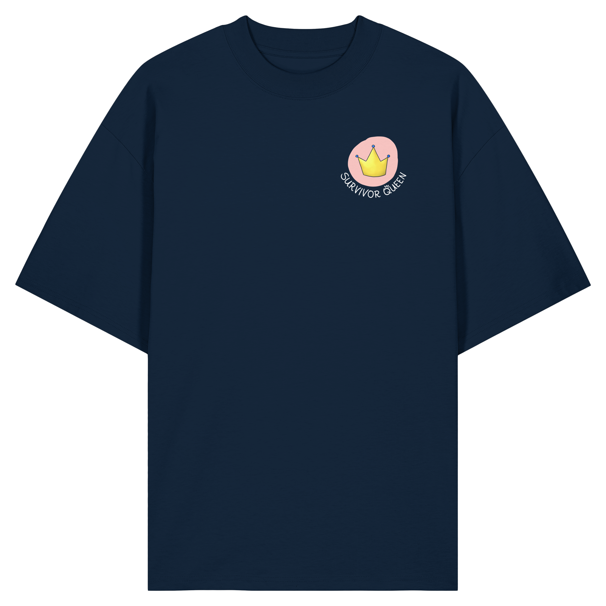 Survivor Queens Logo "Schriftzug Edition" Brustprint (dunkel) - Organic Oversize Shirt