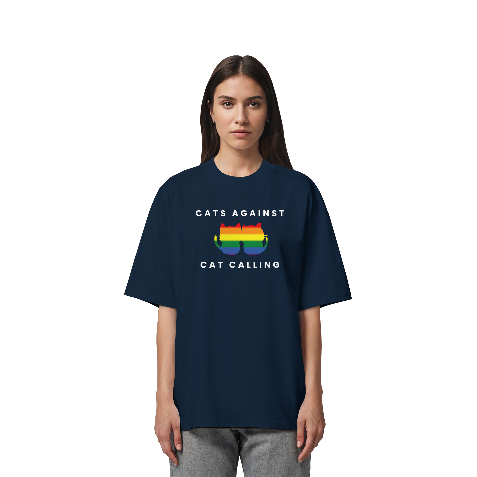 Cats Against Catcalling "Rainbow Edition" - Organic Oversize Shirt