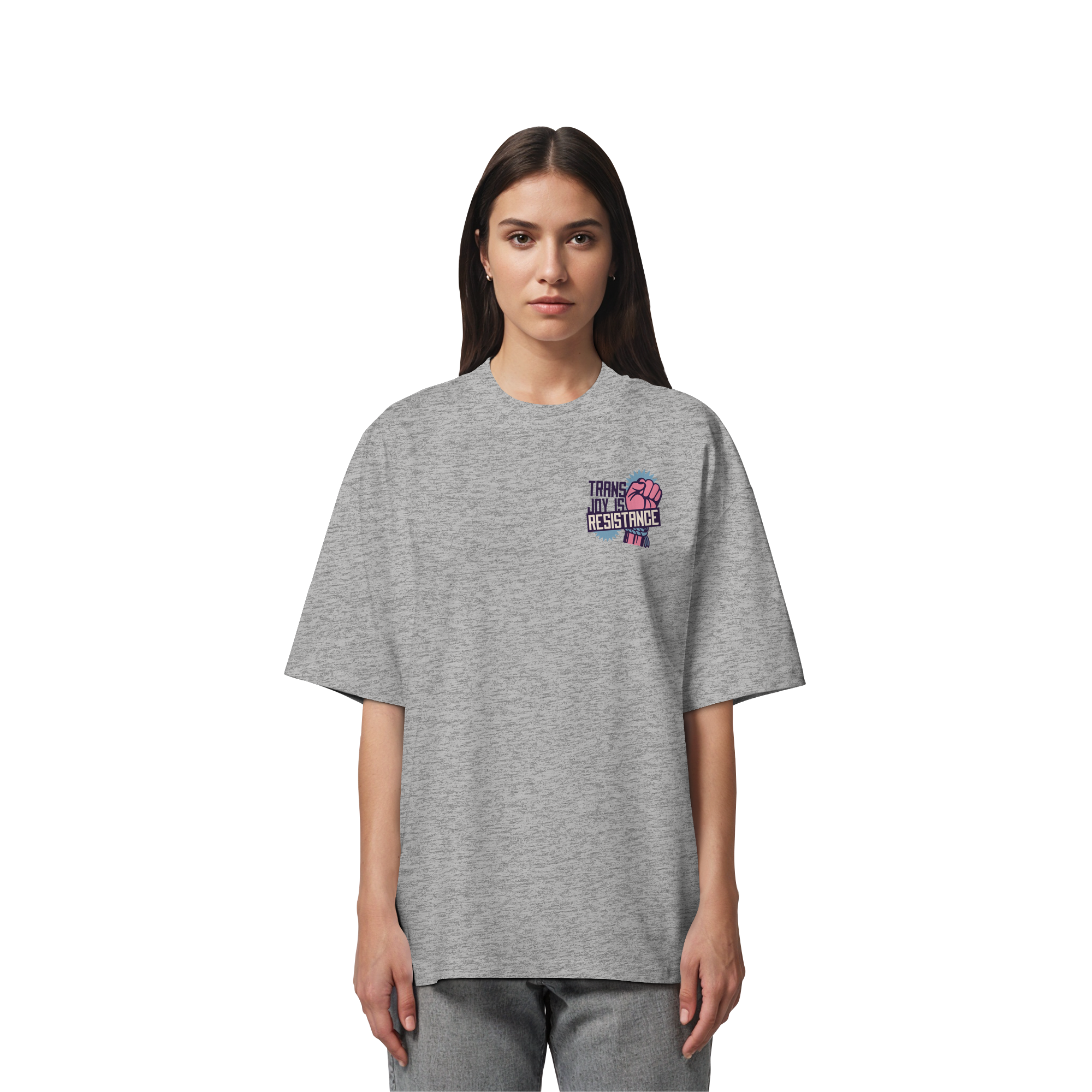 Trans Joy Is Resistance "Raised Fist Edition" - Organic Oversize Shirt