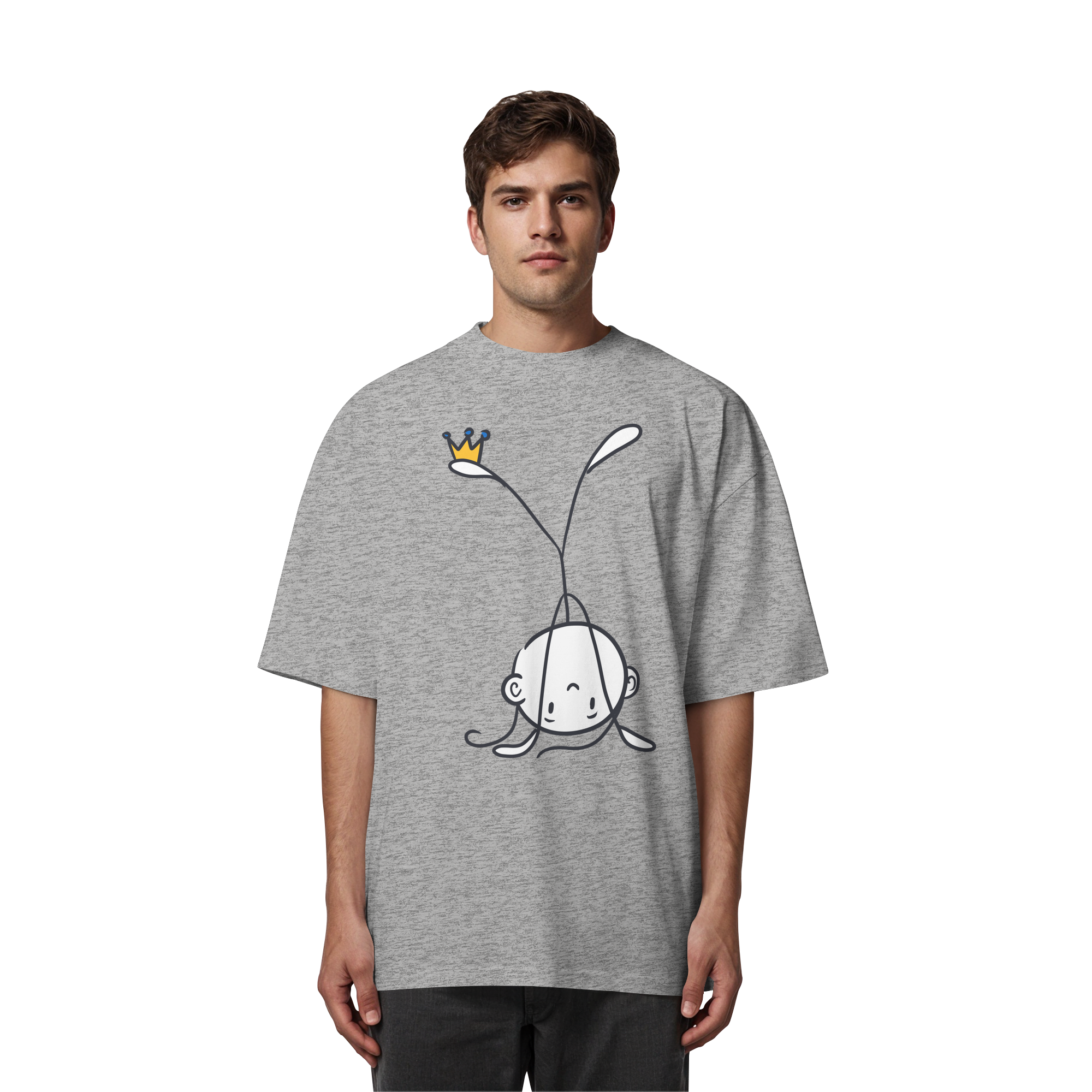 Seelenmännchen "Handstand Edition" Frontprint (hell) - Organic Oversize Shirt