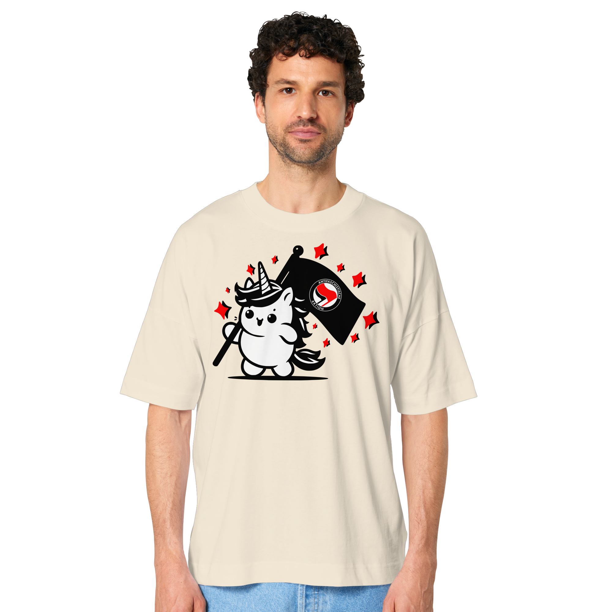 Einhorn Antifa - Organic Oversize Shirt