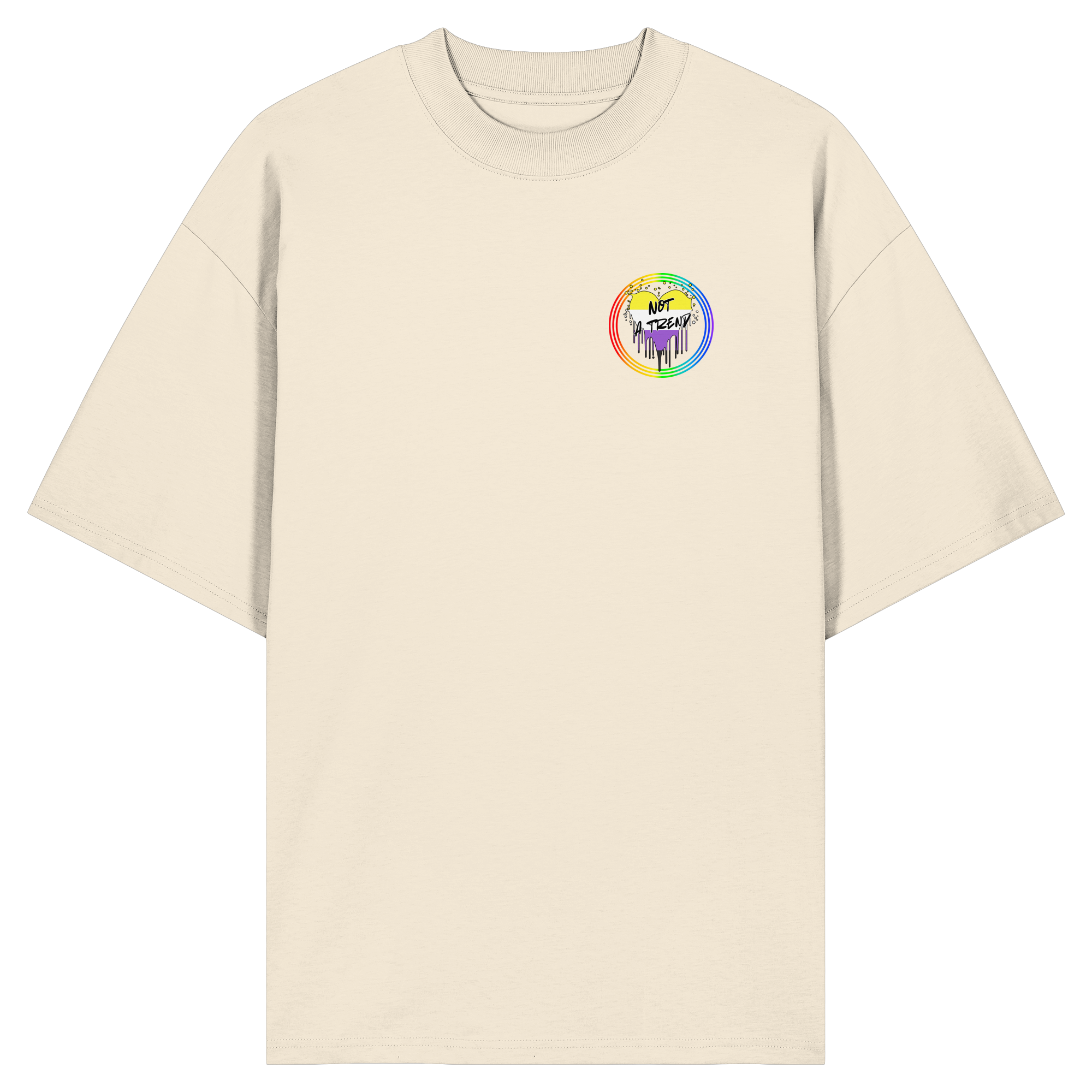 Nonbinary Not a Trend "Regenbogenkreis Edition" - Organic Oversize Shirt