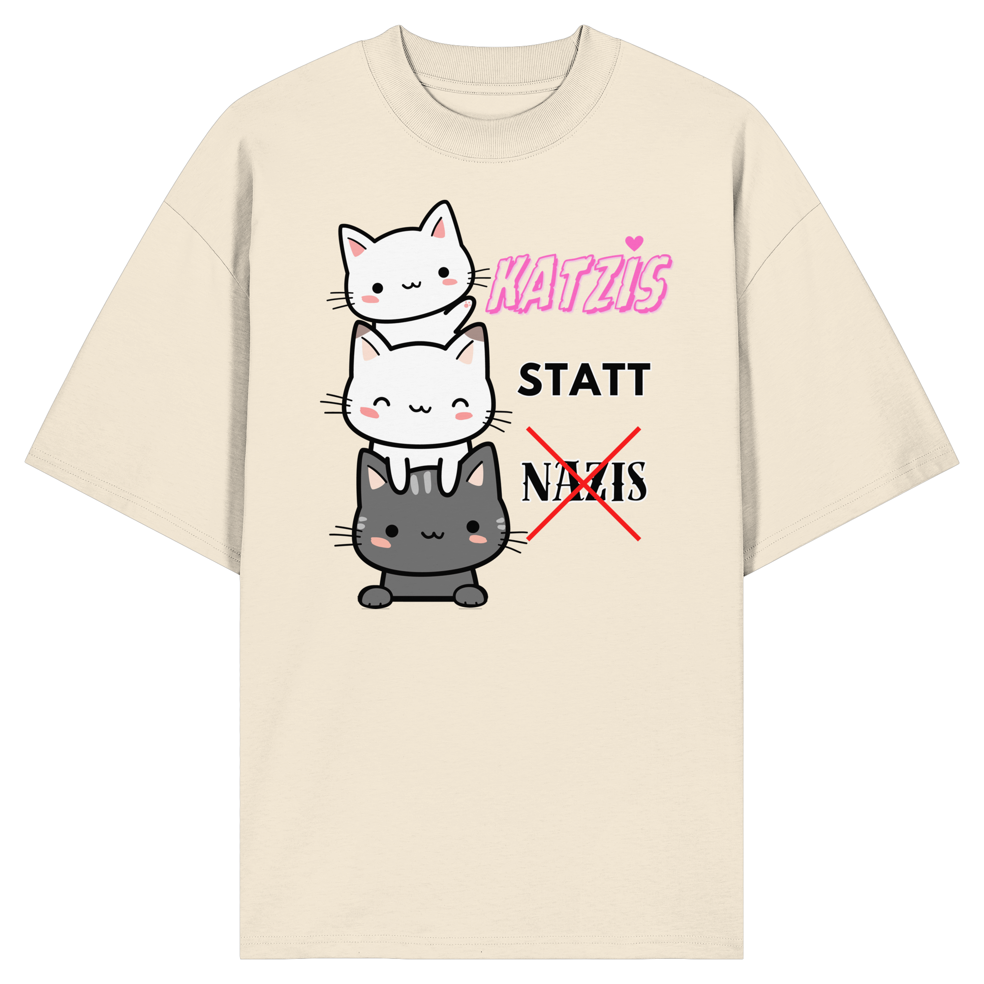 Katzis statt Nazis - Organic Oversize Shirt