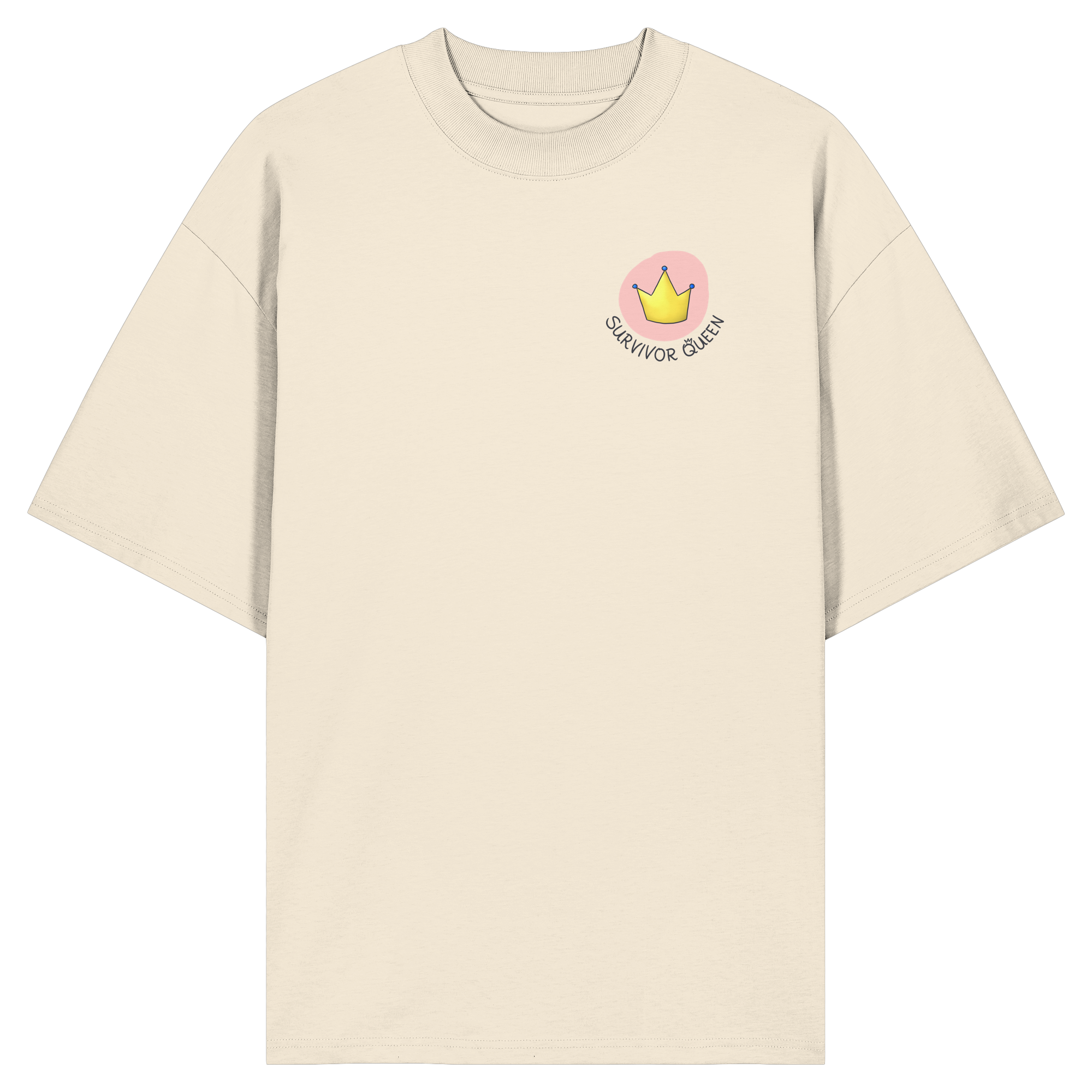 Survivor Queens Logo "Schriftzug Edition" Brustprint (hell) - Organic Oversize Shirt