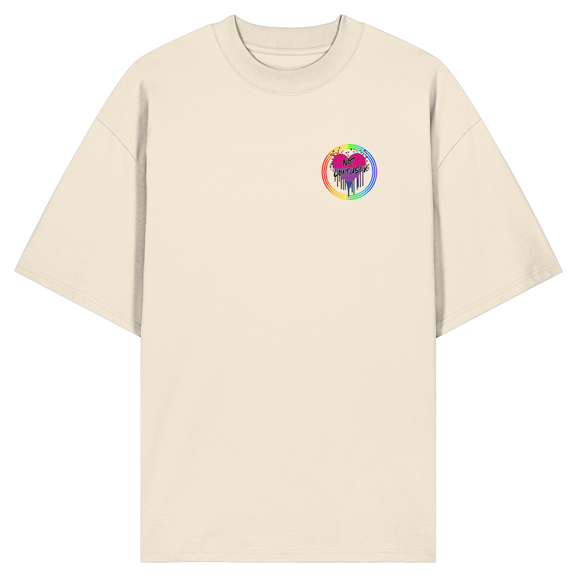 Bisexual Not Confused "Regenbogenkreis Edition" - Organic Oversize Shirt