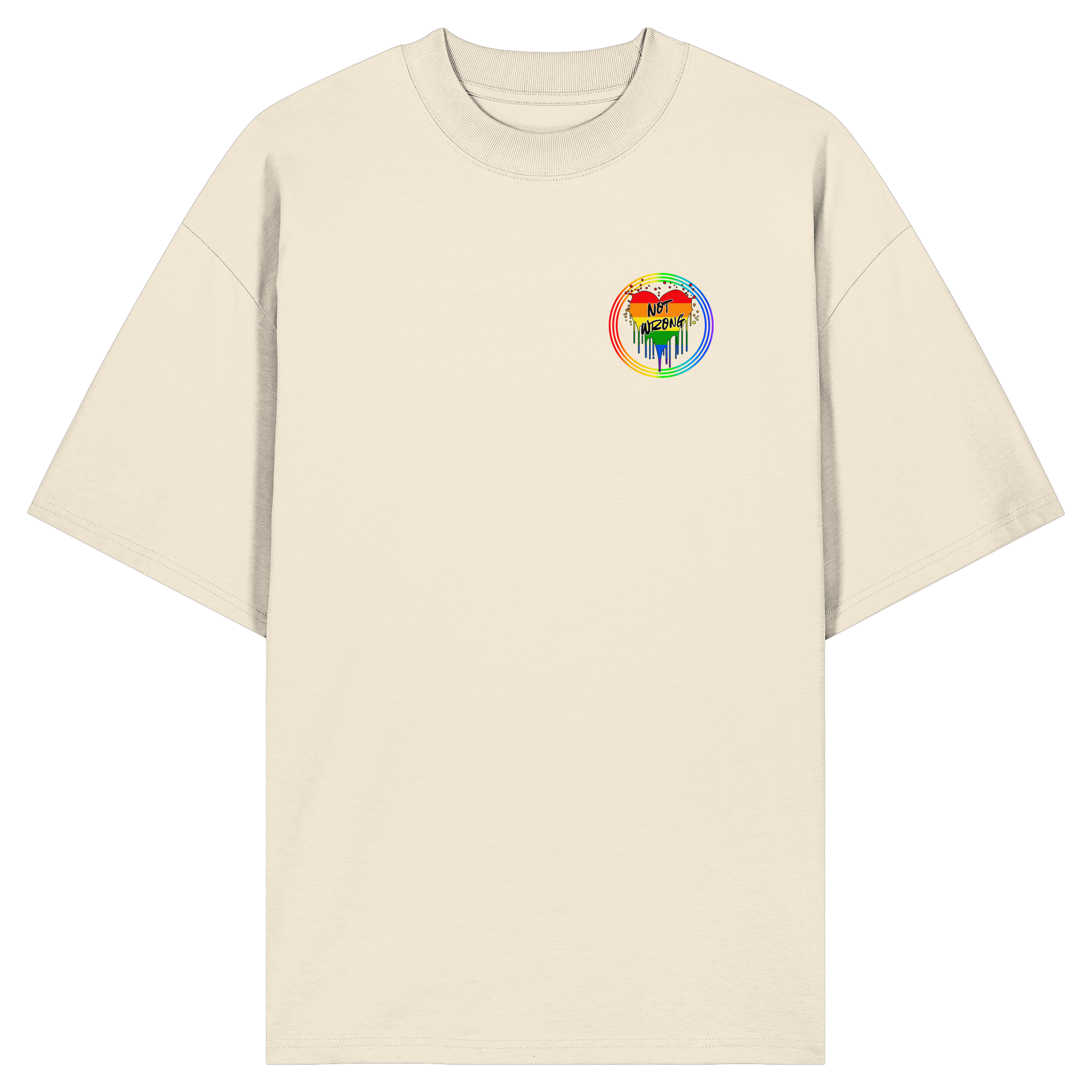 Queer Not Wrong "Regenbogenkreis Edition" - Organic Oversize Shirt