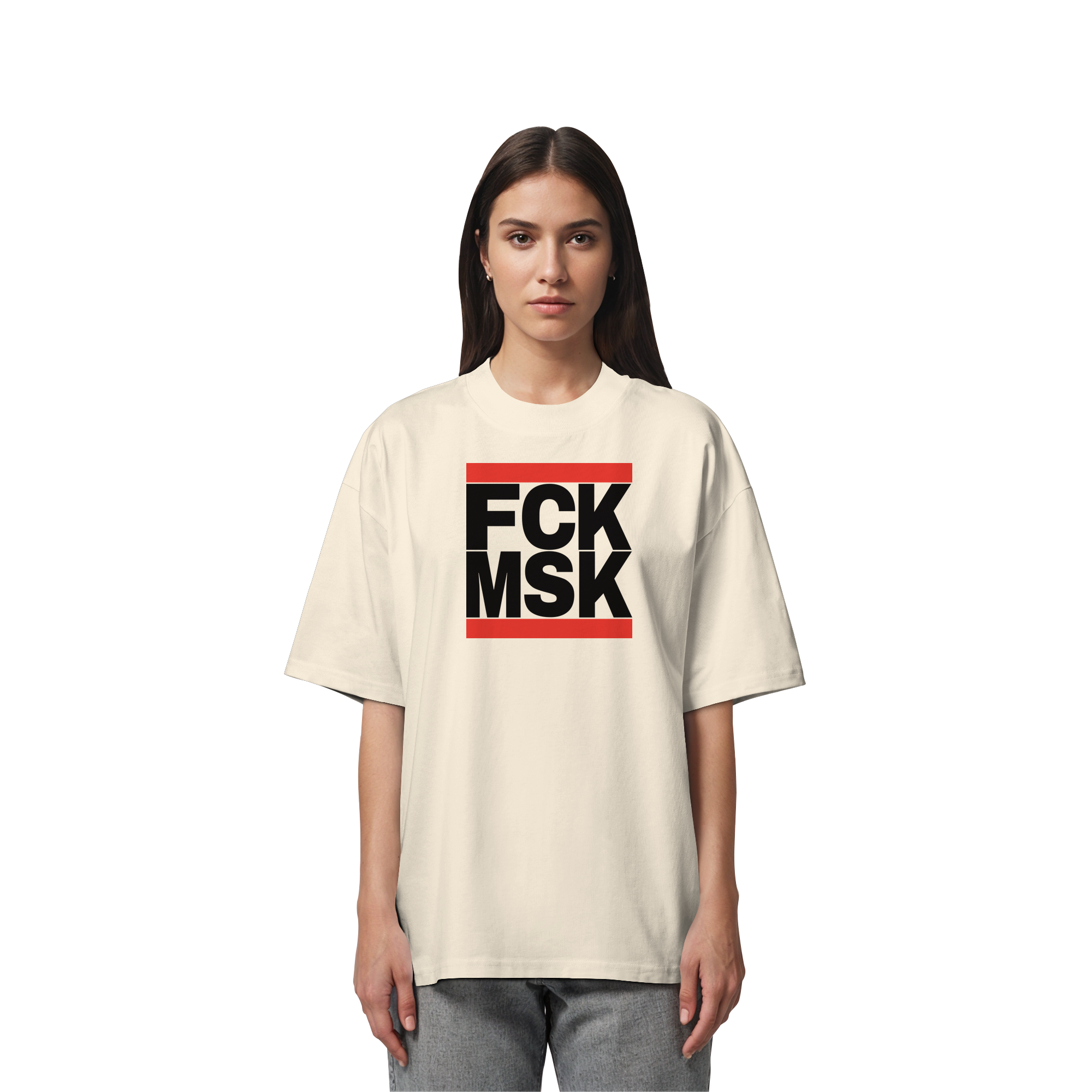 FCK MSK (schwarze Schrift) - Organic Oversize Shirt