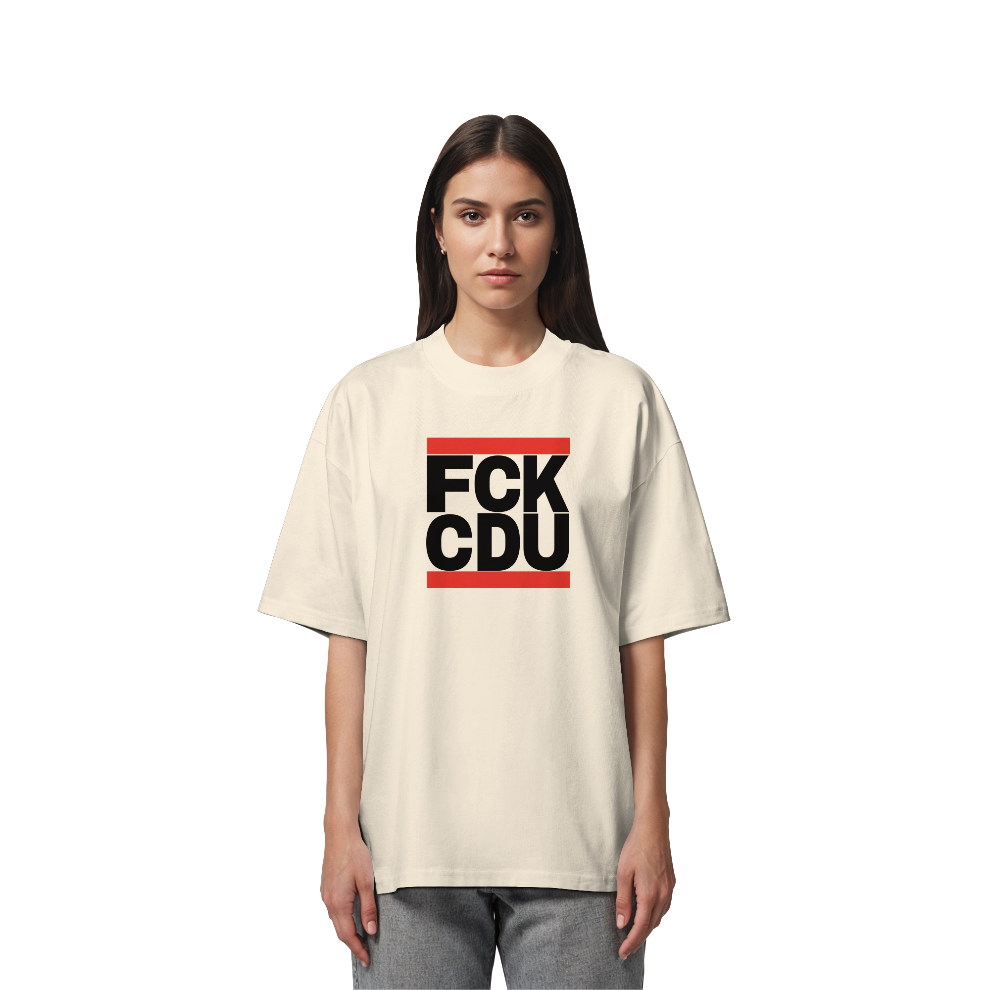 FCK CDU (schwarze Schrift) - Organic Oversize Shirt