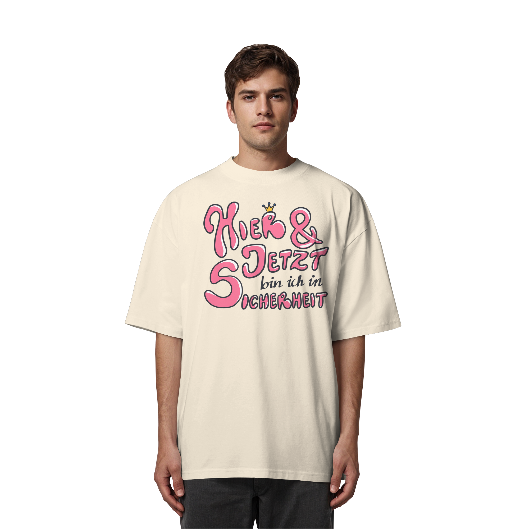 Hier und jetzt bin ich in Sicherheit "Pinke Edition" - Organic Oversize Shirt
