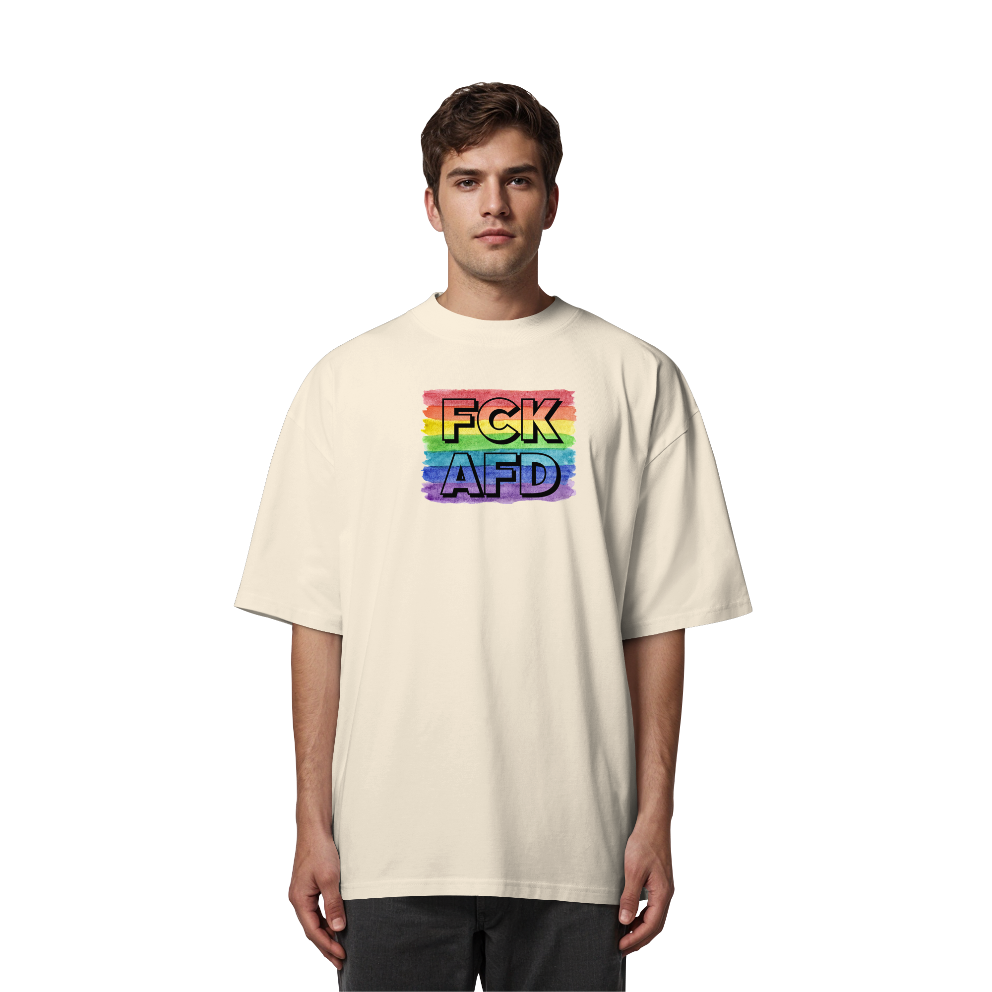 FCK AFD "Rainbow Resistance Edition" - Organic Oversize Shirt