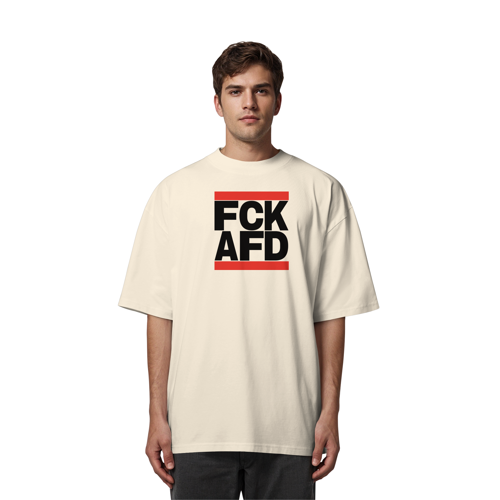 FCK AFD (schwarze Schrift) - Organic Oversize Shirt