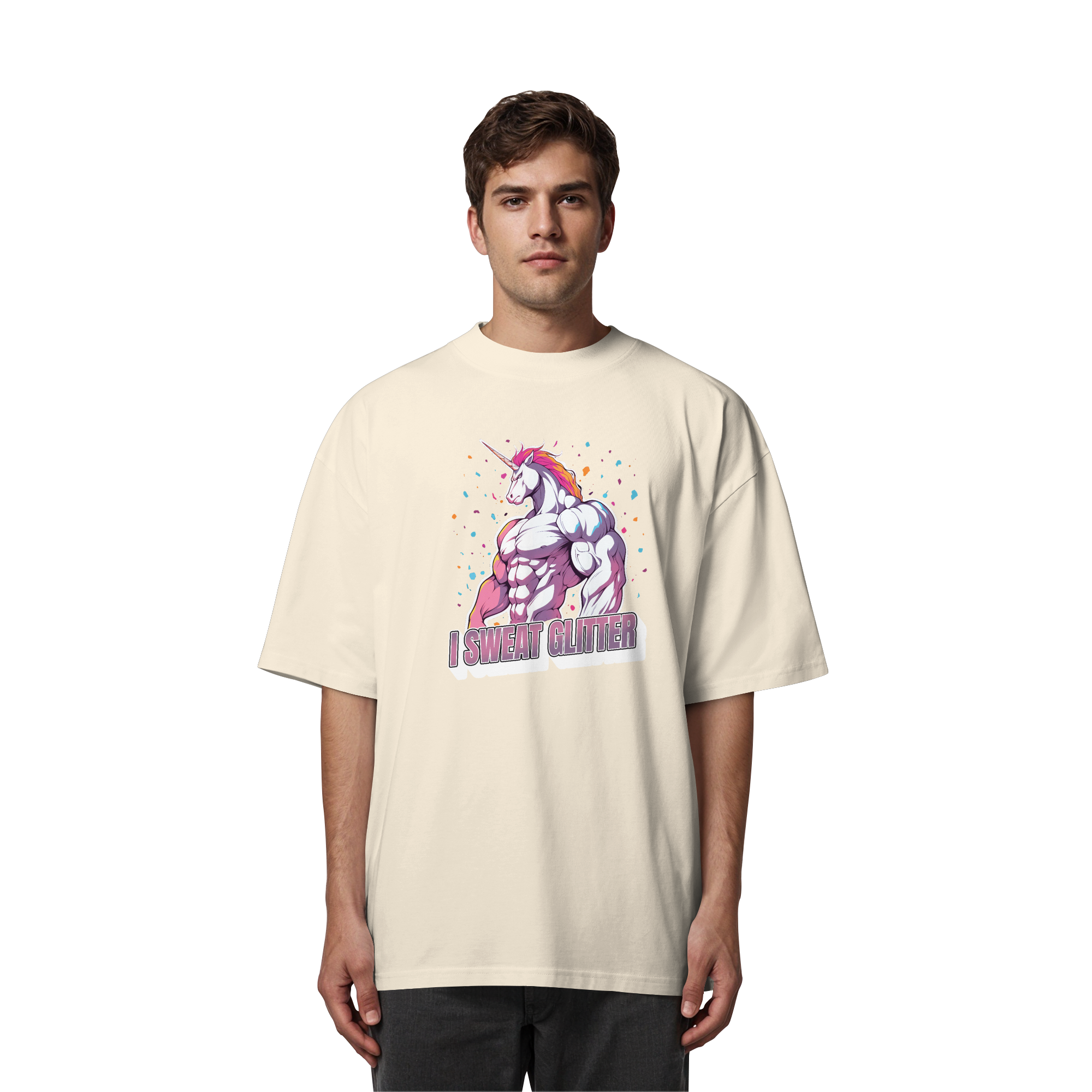 I sweat Glitter - Organic Oversize Shirt