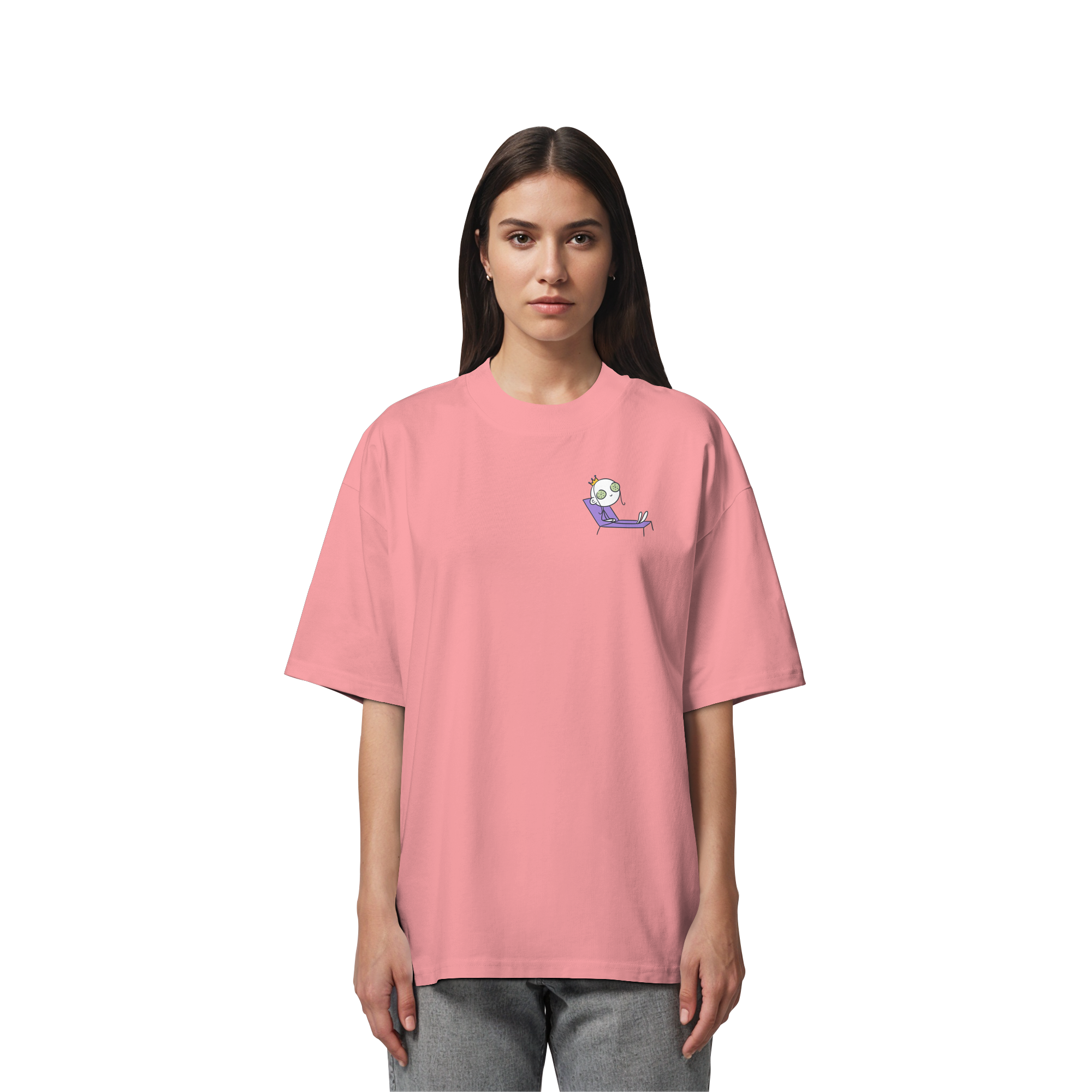 Seelenmännchen "Chill Out Edition" Brustprint - Organic Oversize Shirt