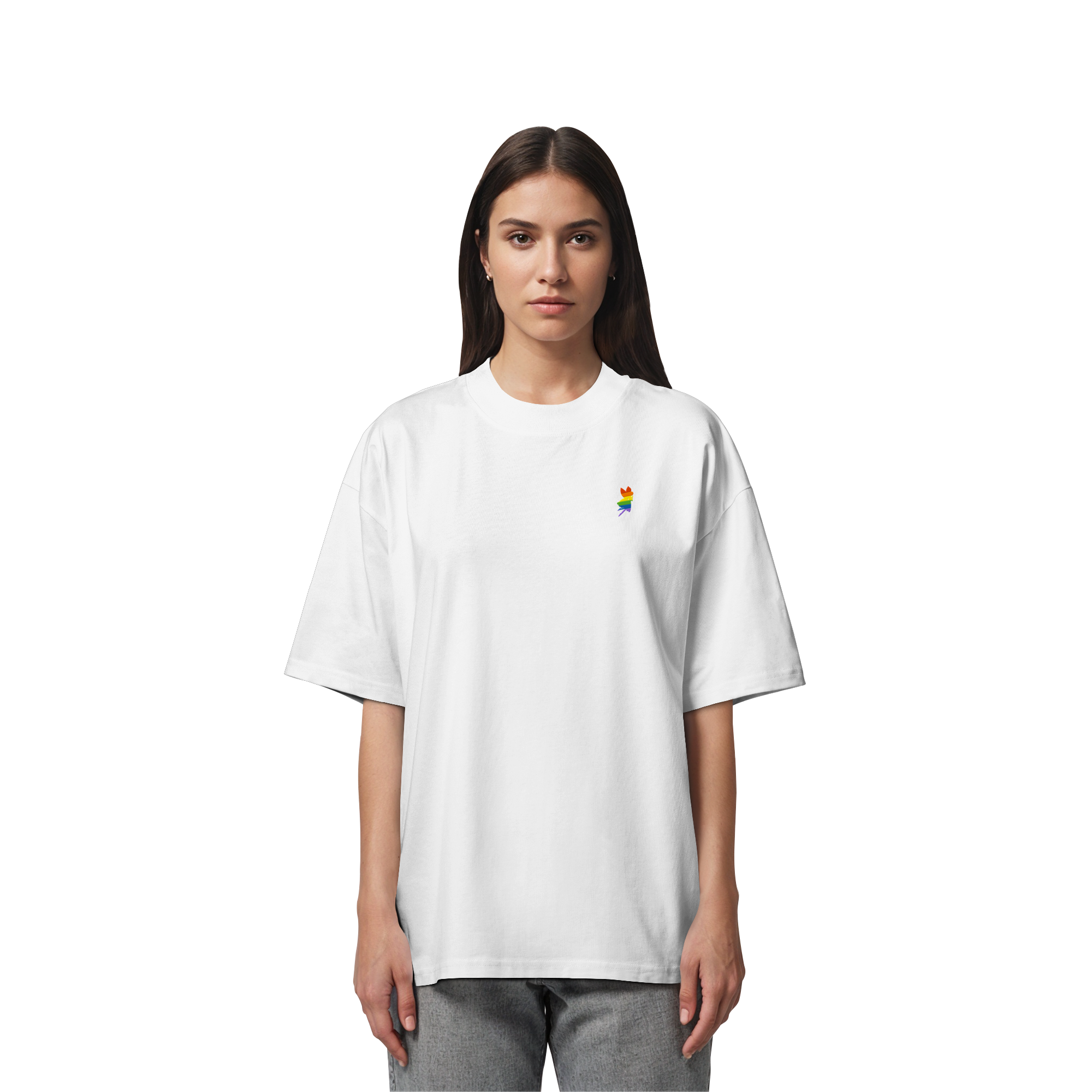 Regenbogen Fee - Organic Oversize Shirt (Stick)