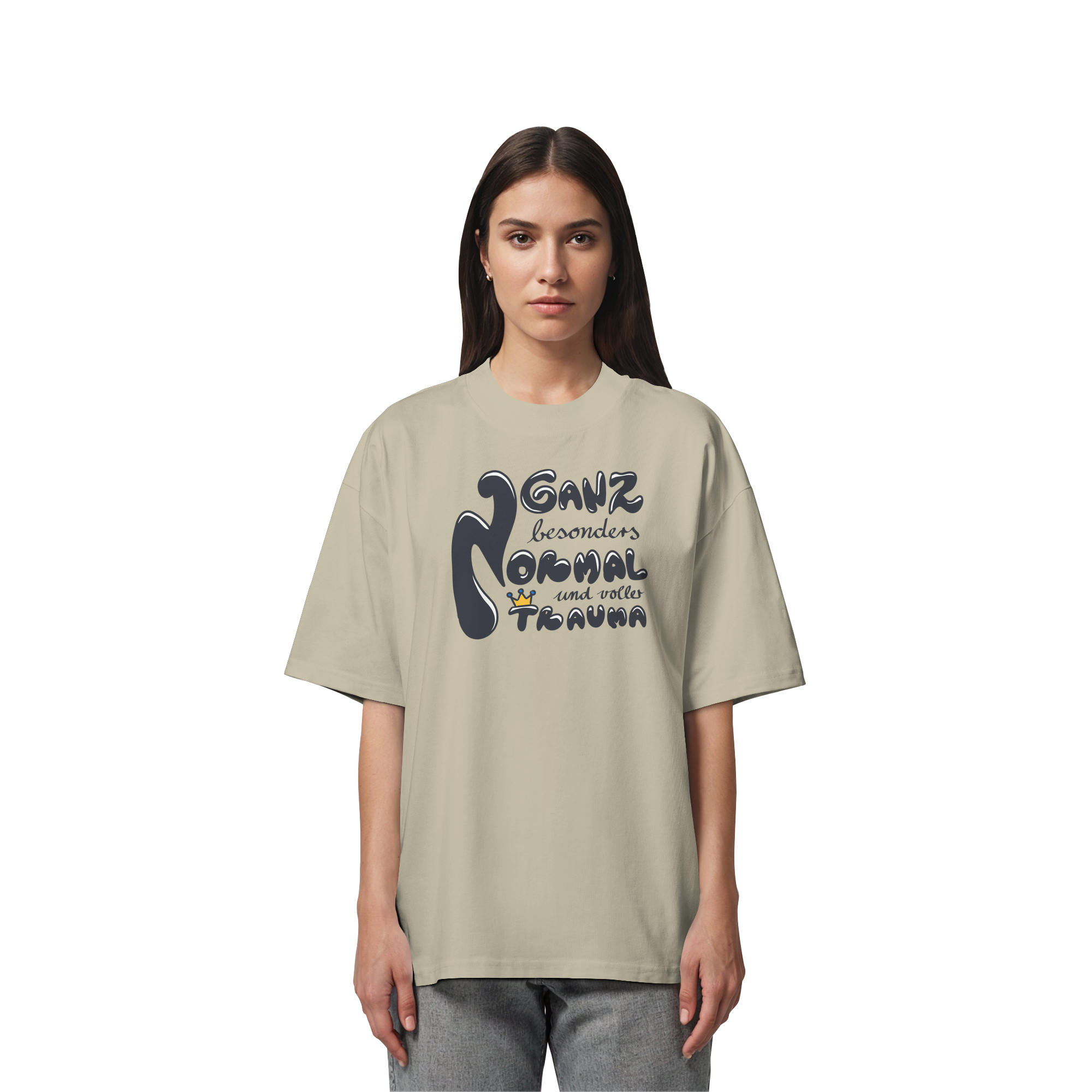 Ganz besonders Normal und voller Trauma "Schwarze Edition" - Organic Oversize Shirt