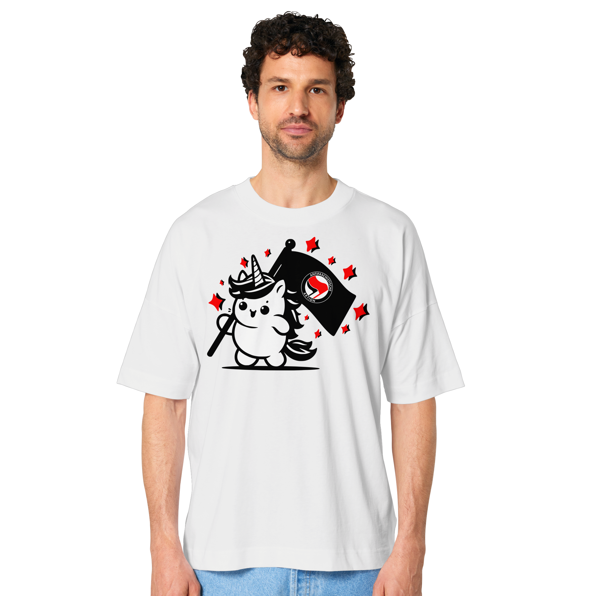 Einhorn Antifa - Organic Oversize Shirt