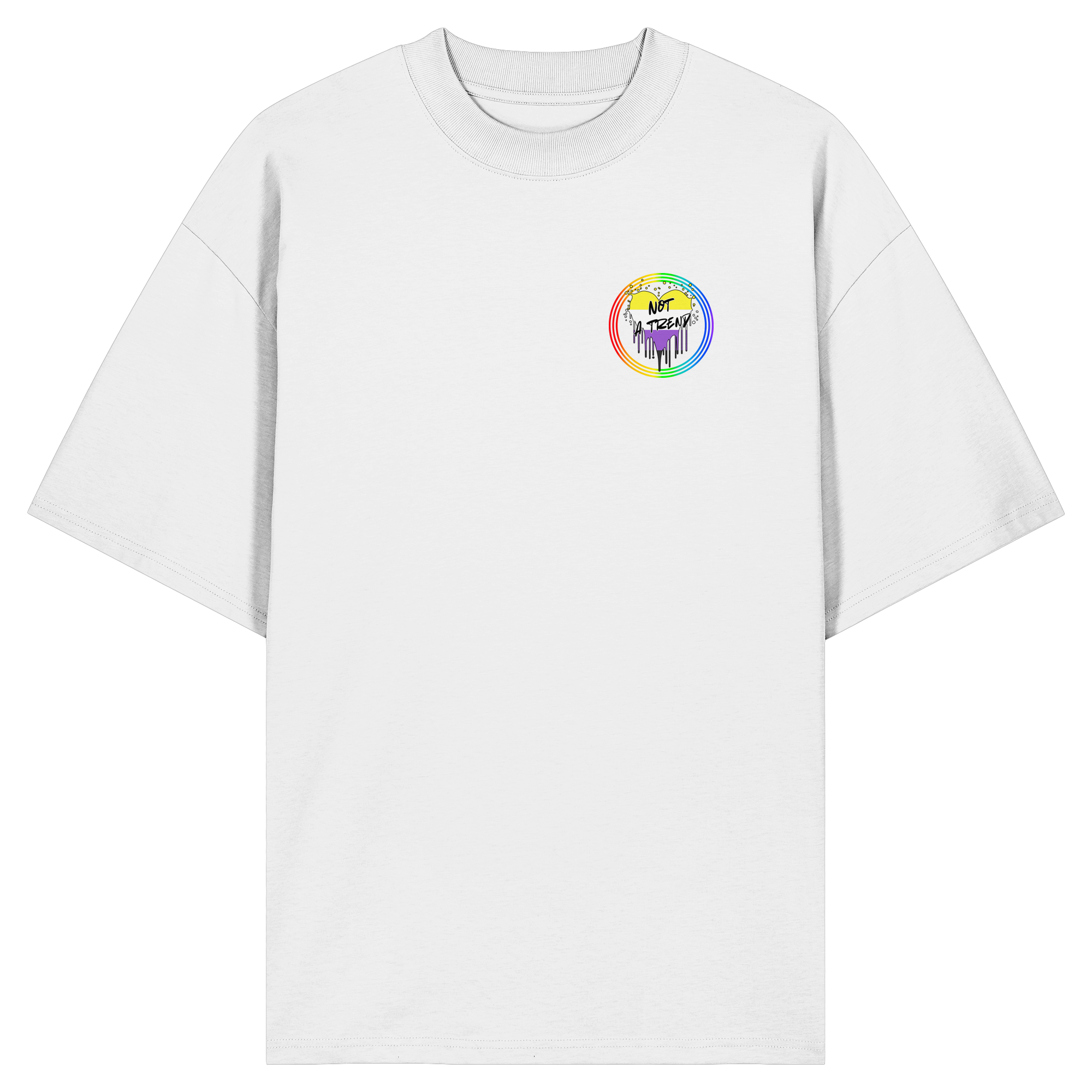 Nonbinary Not a Trend "Regenbogenkreis Edition" - Organic Oversize Shirt