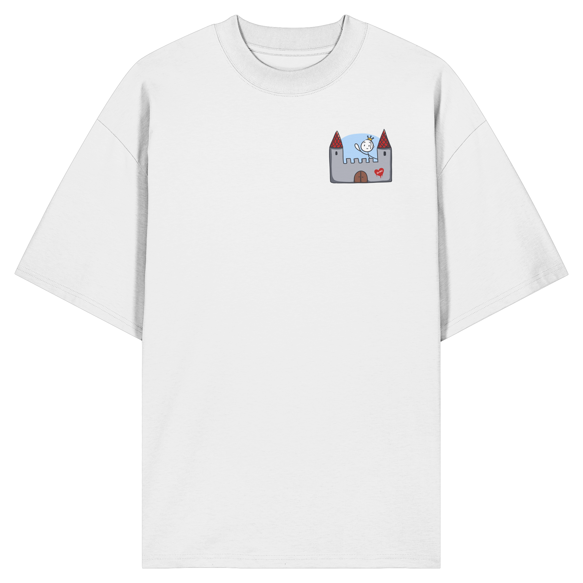 Hier und jetzt bin ich in Sicherheit "Schwarze Edition" Backprint - Organic Oversize Shirt