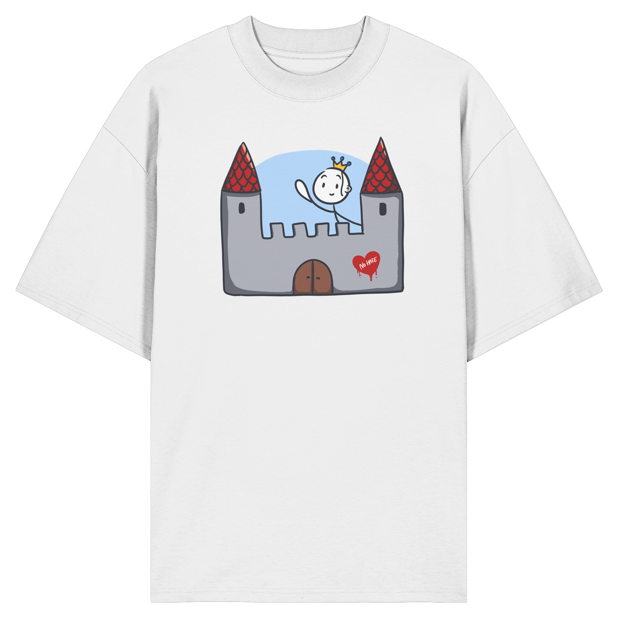 Seelenmännchen "Schloss Edition" Frontprint (hell) - Organic Oversize Shirt