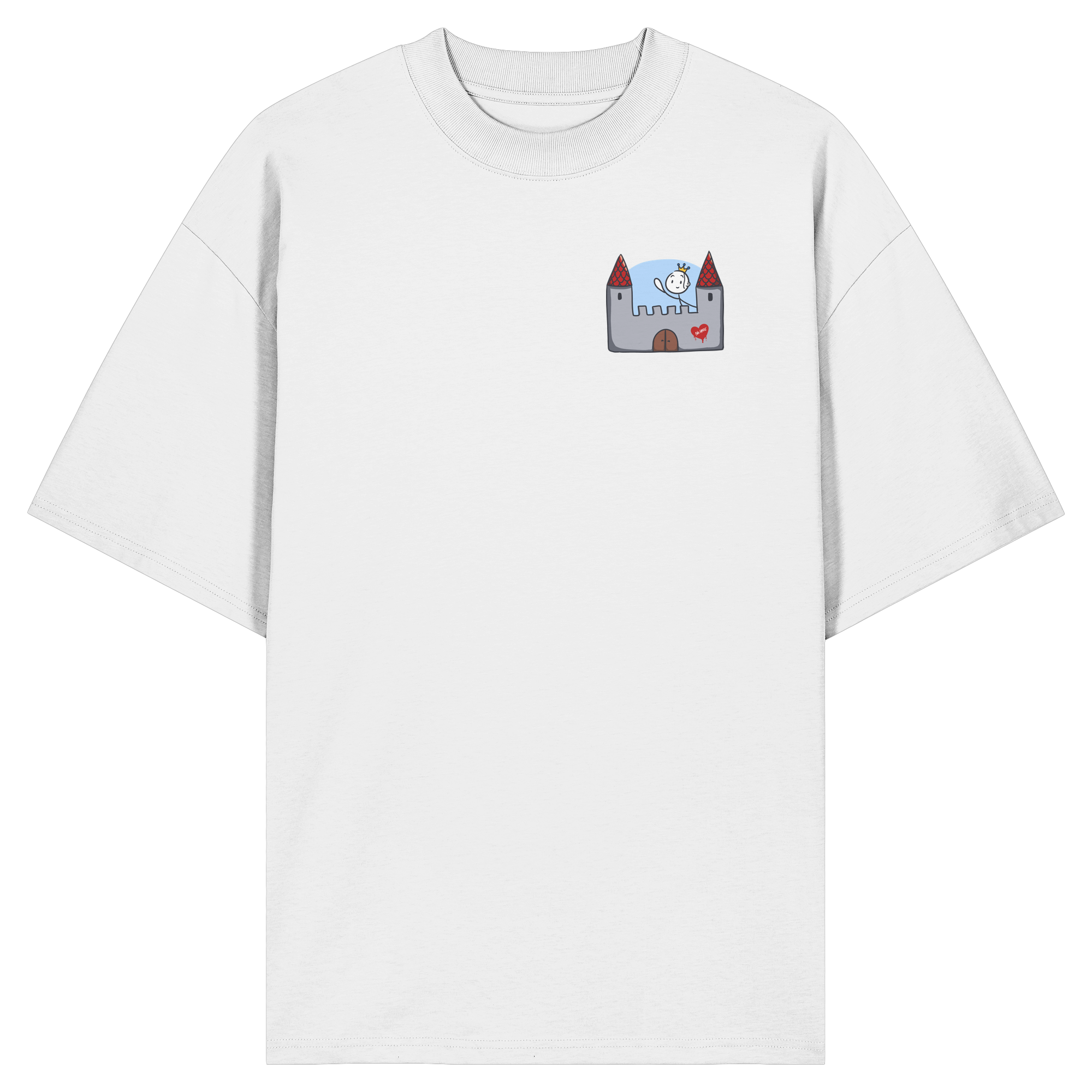 Seelenmännchen "Schloss Edition" Brustprint (hell) - Organic Oversize Shirt