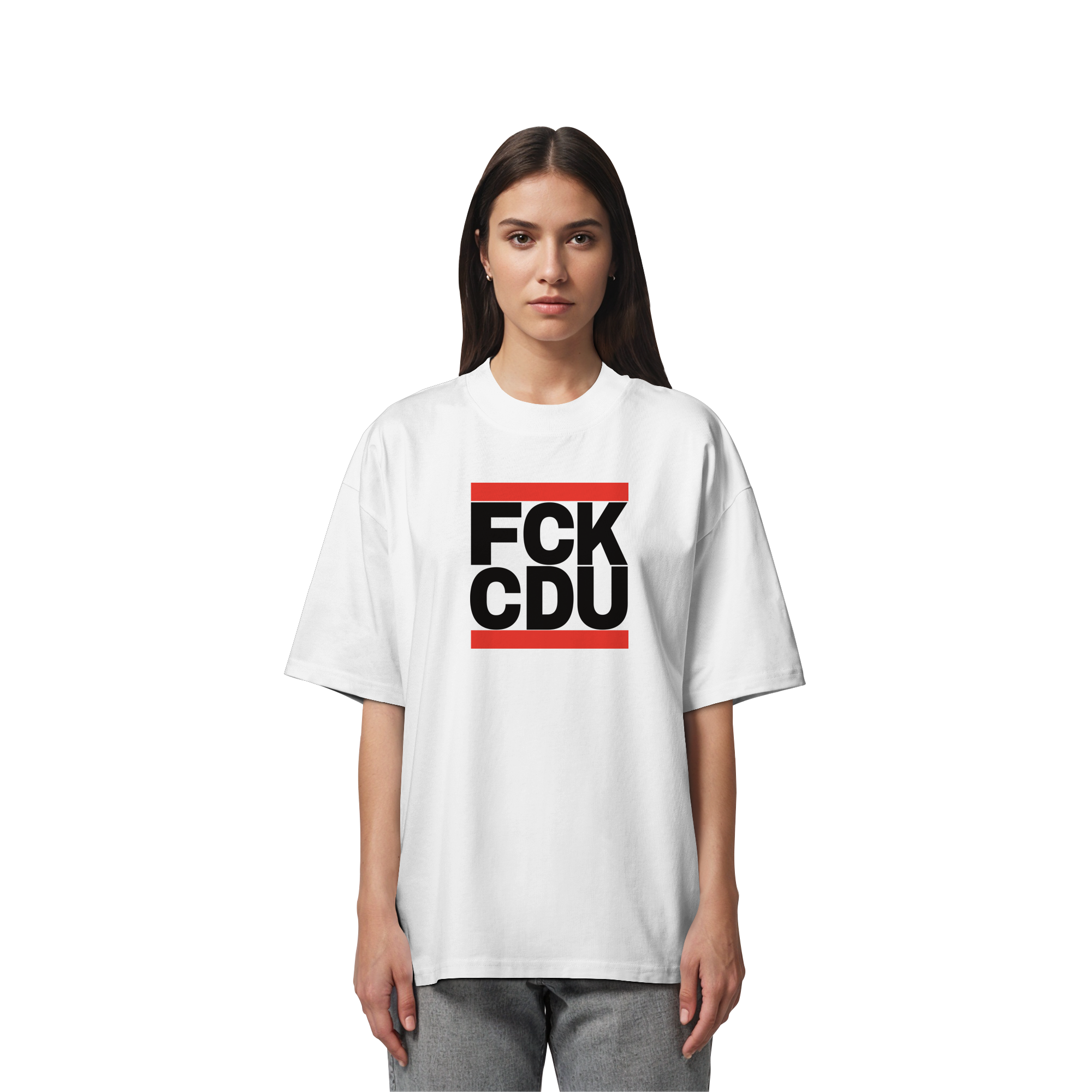 FCK CDU (schwarze Schrift) - Organic Oversize Shirt