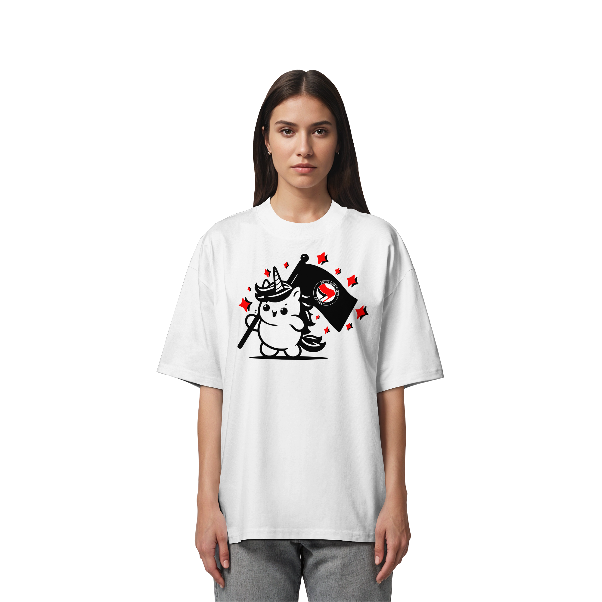 Einhorn Antifa - Organic Oversize Shirt