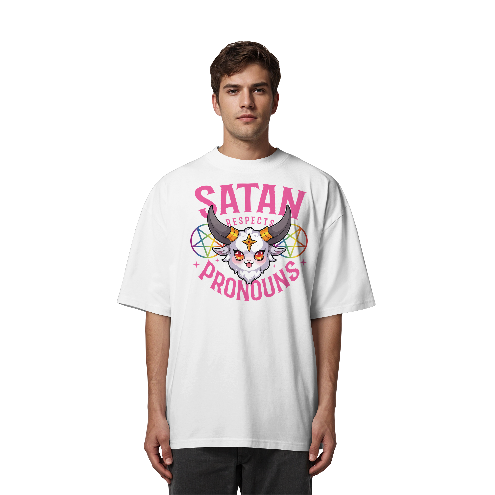 Satan Respects Pronouns - Organic Oversize Shirt