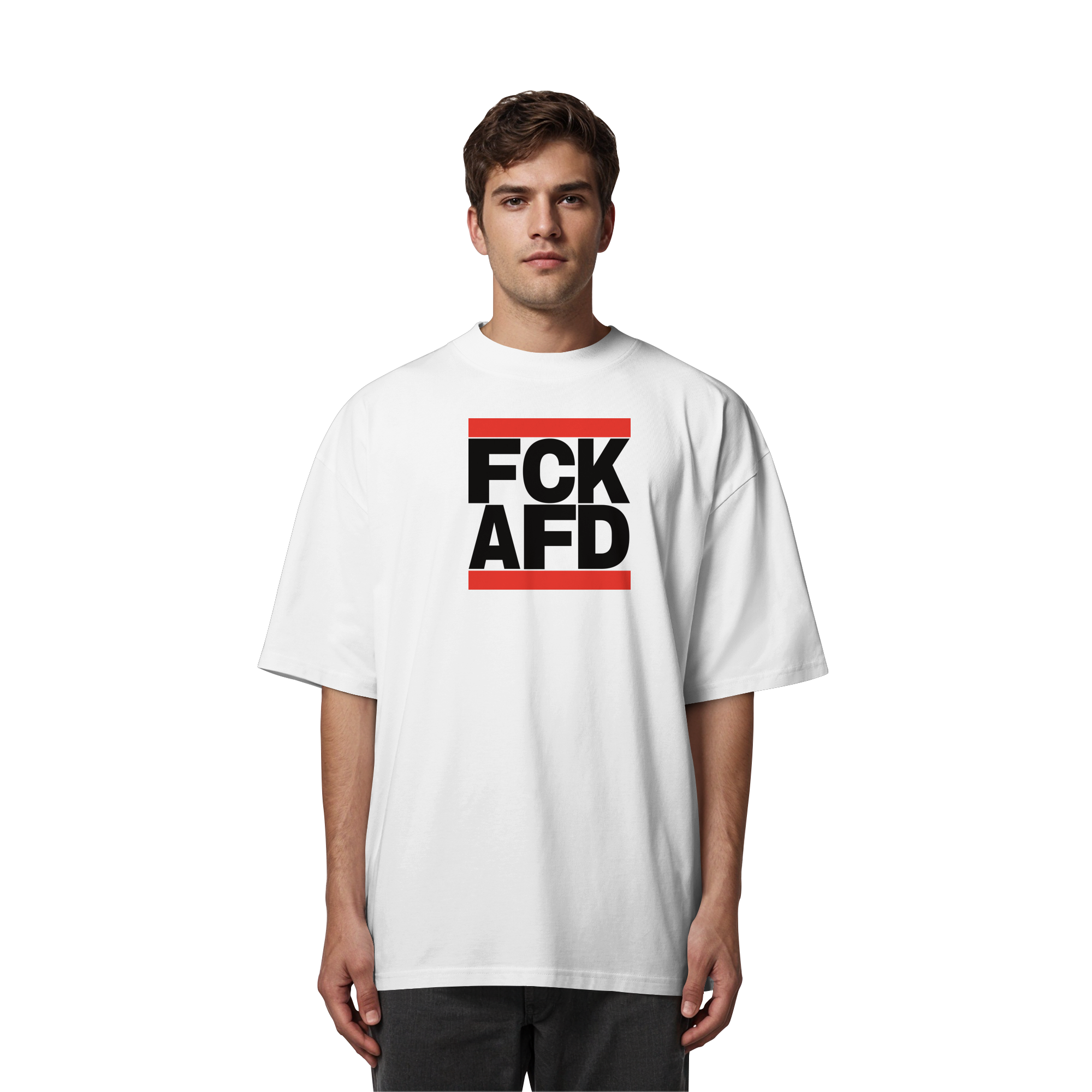 FCK AFD (schwarze Schrift) - Organic Oversize Shirt