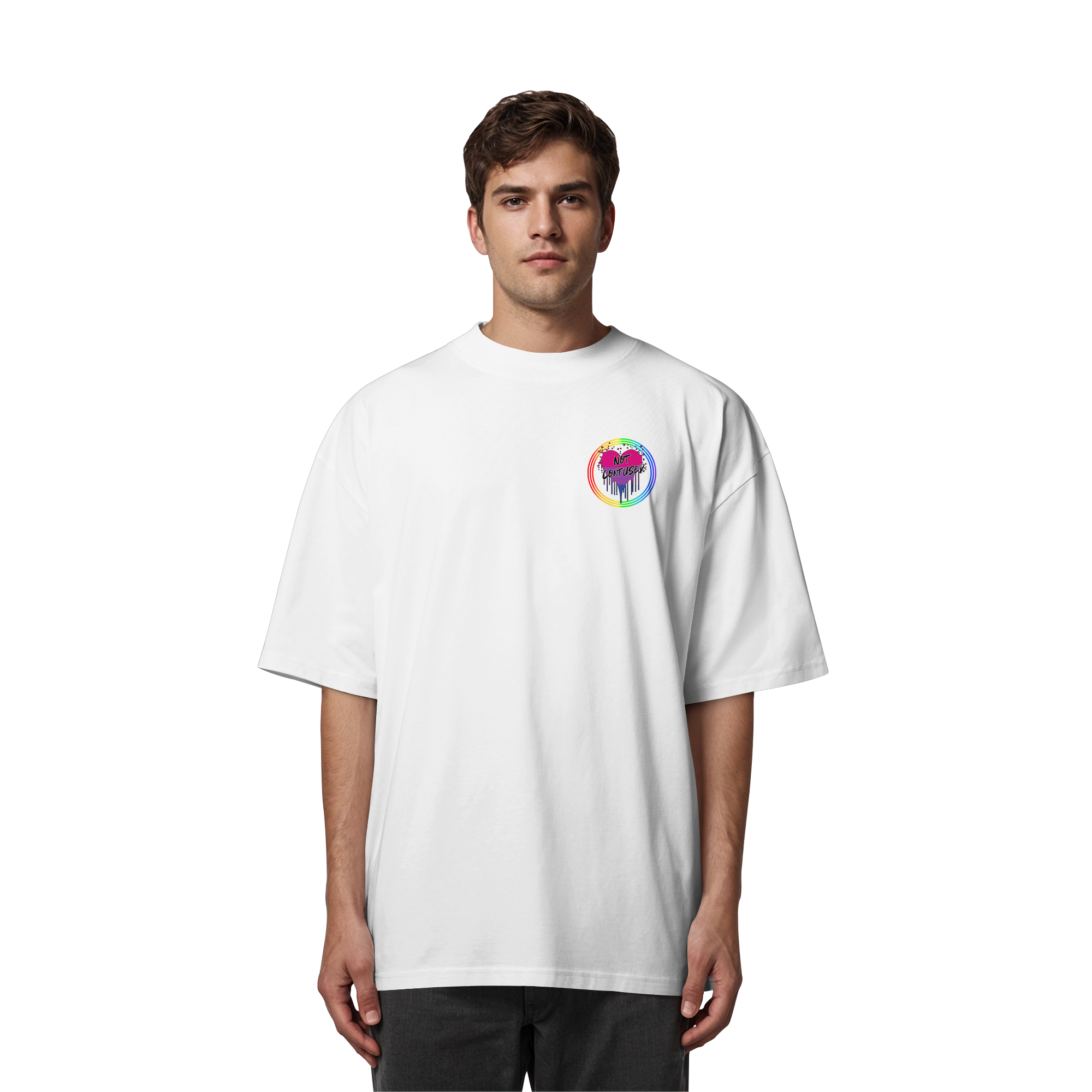 Bisexual Not Confused "Regenbogenkreis Edition" - Organic Oversize Shirt