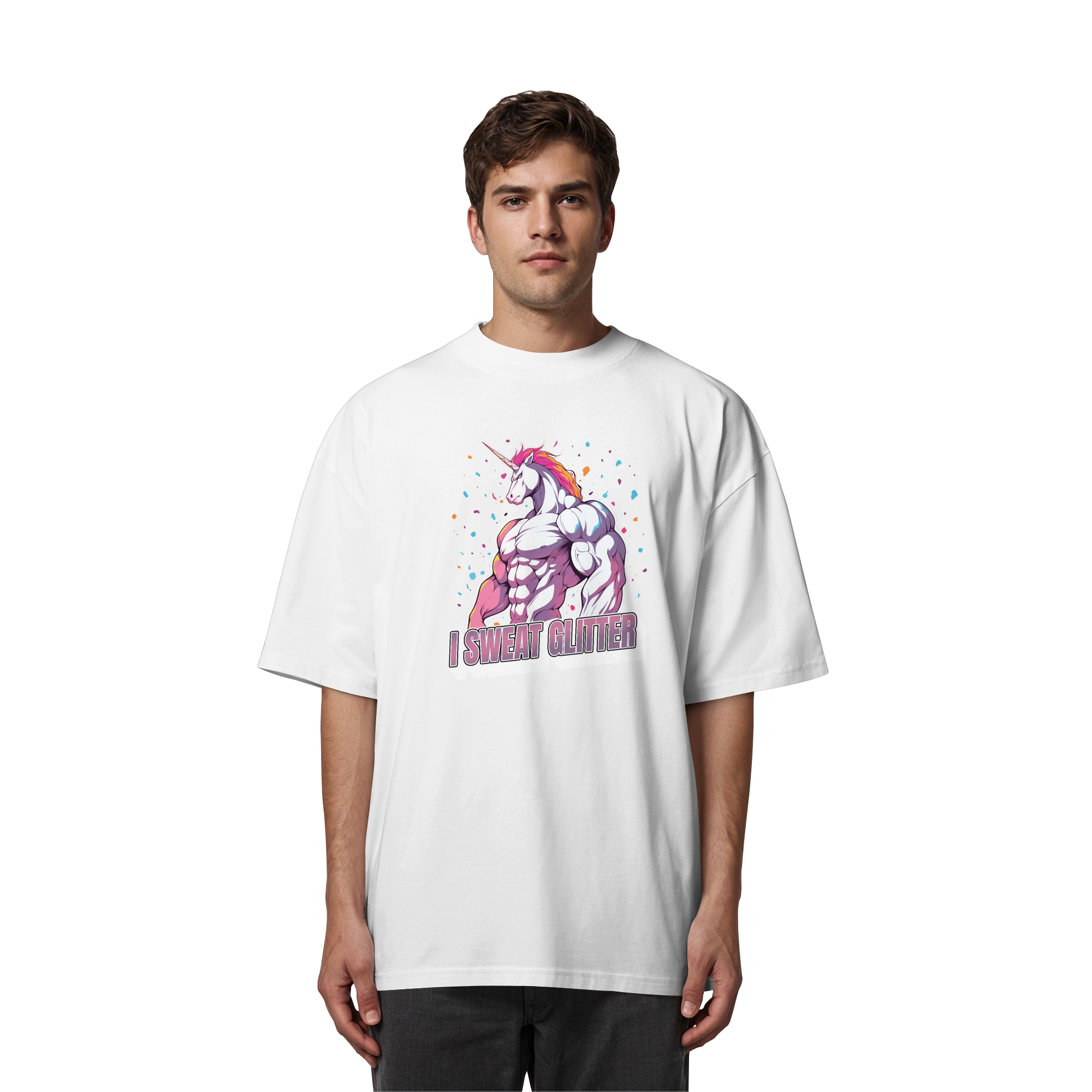 I sweat Glitter - Organic Oversize Shirt