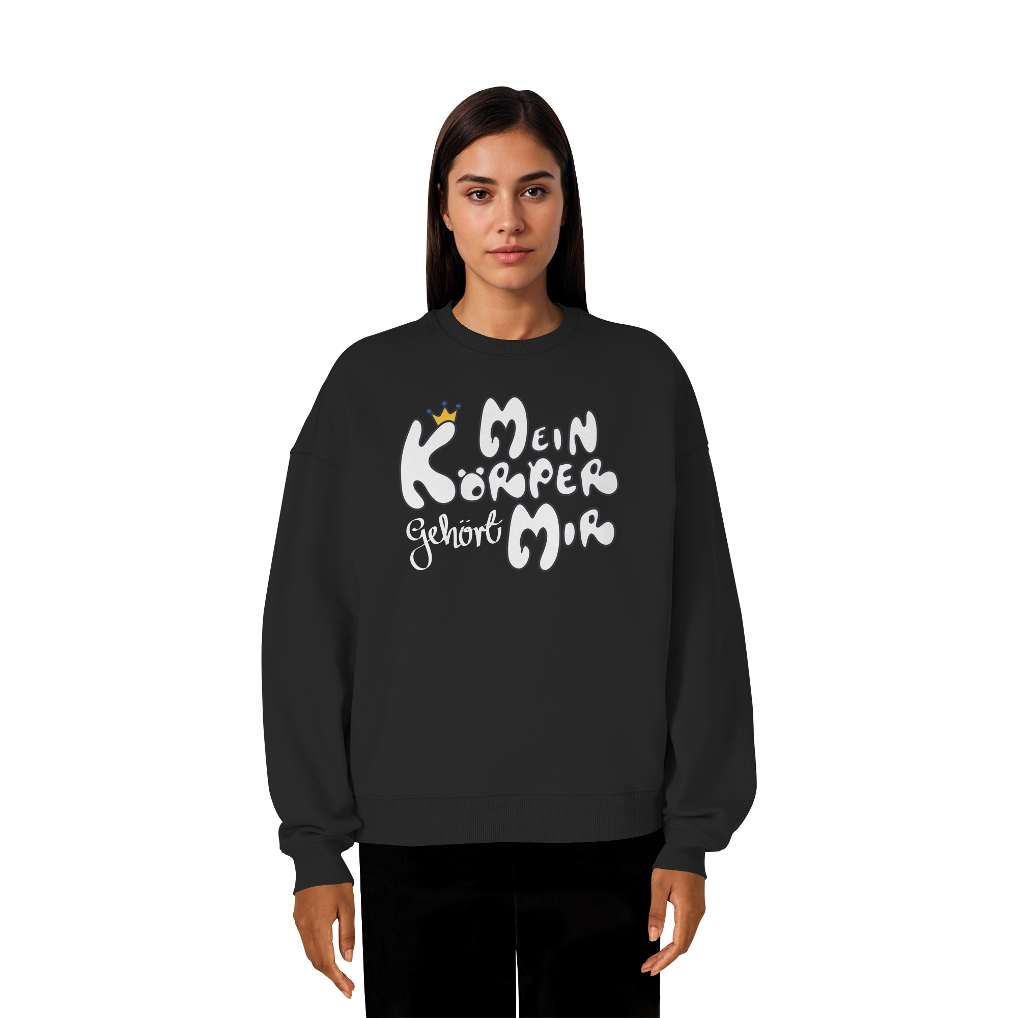 Mein Körper gehört mir "Weiße Edition" - Organic Oversize Sweatshirt