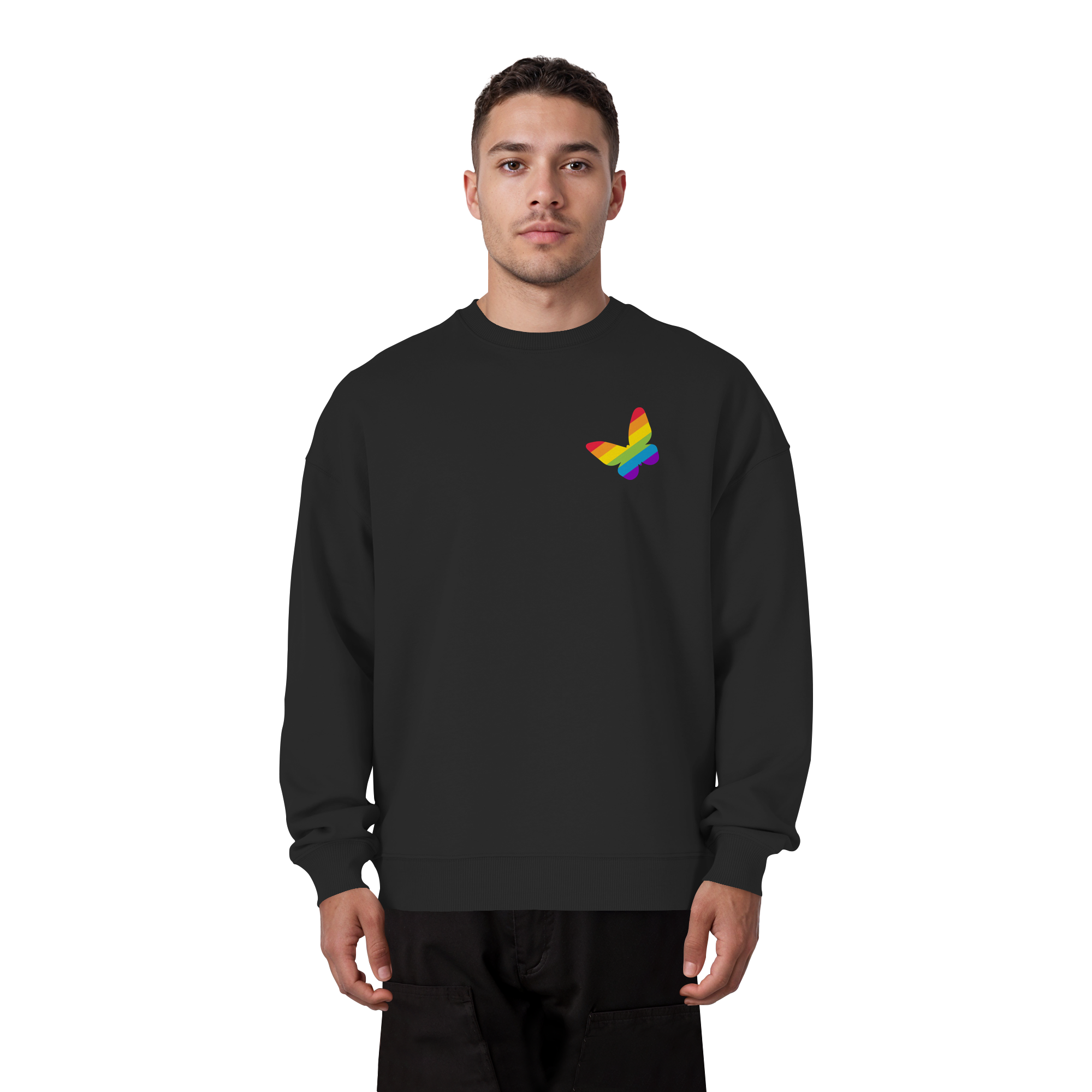 Regenbogen Schmetterling - Organic Oversize Sweatshirt