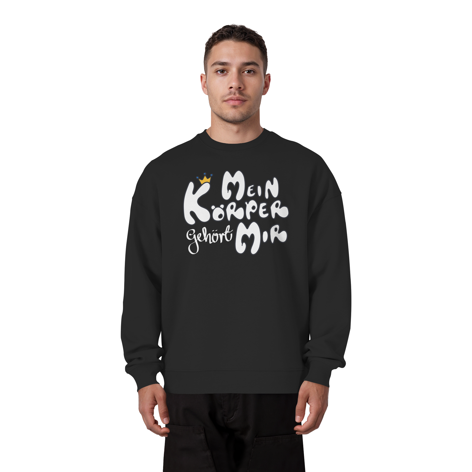 Mein Körper gehört mir "Weiße Edition" - Organic Oversize Sweatshirt