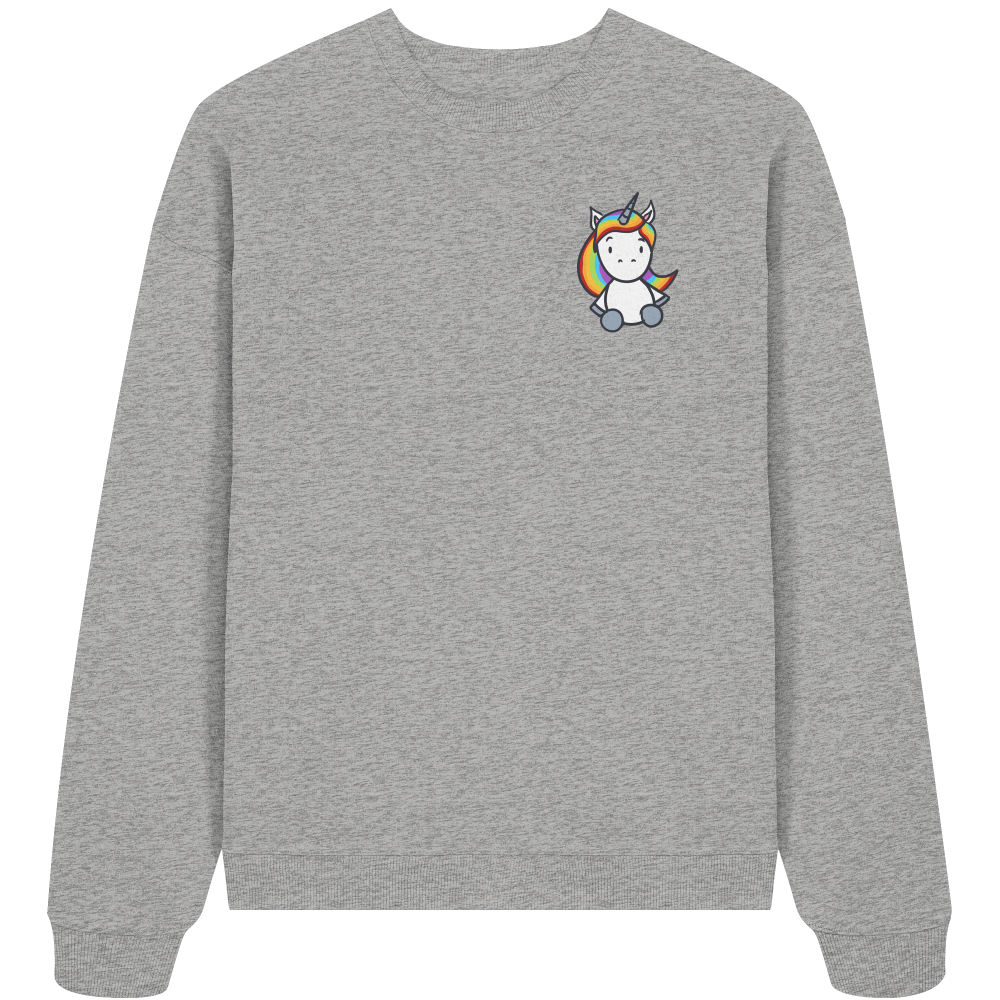 Schwarz Weiß wird Regenbogen Farben Backprint (hell) - Organic Oversize Sweatshirt