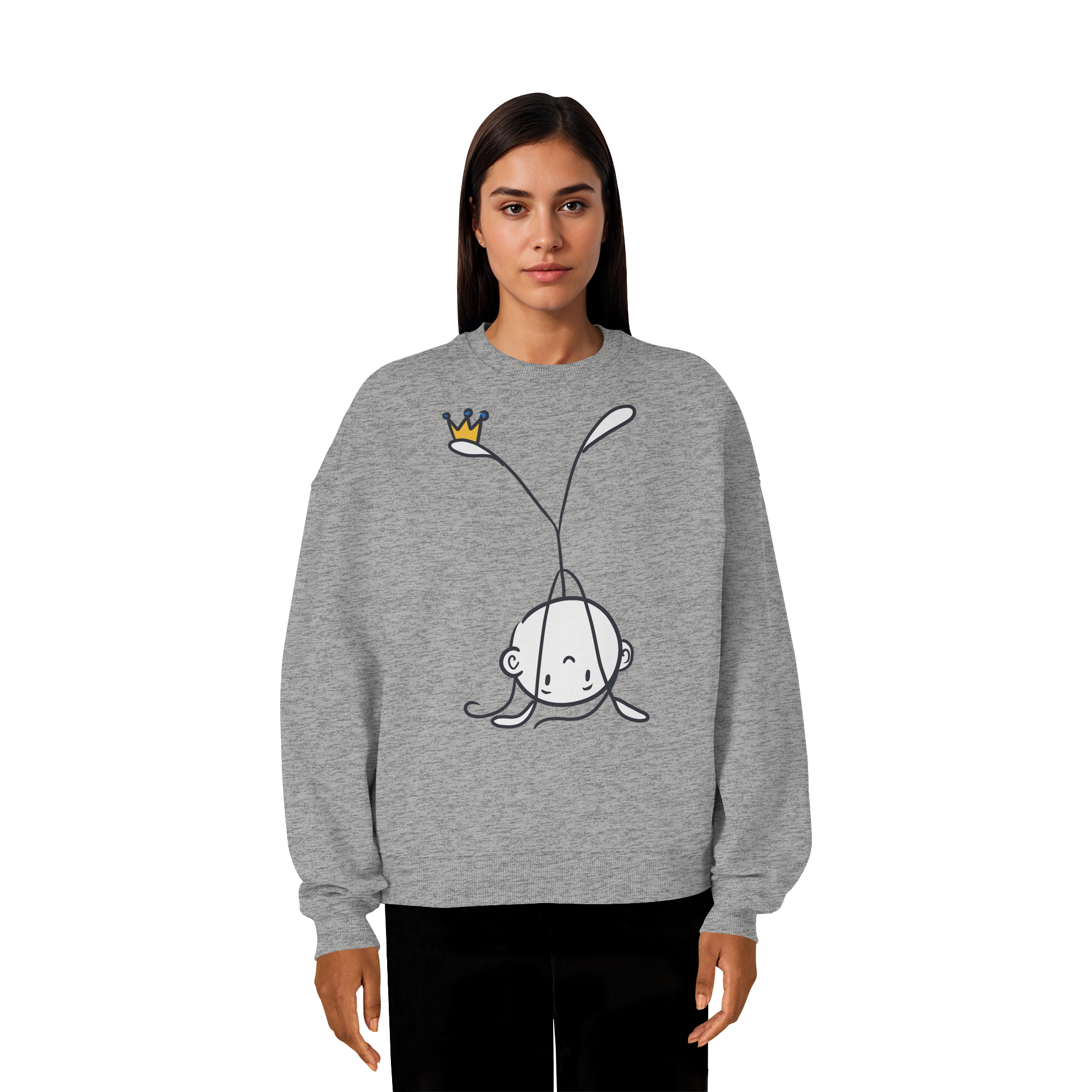 Seelenmännchen "Handstand Edition" Frontprint (hell) - Organic Oversize Sweatshirt