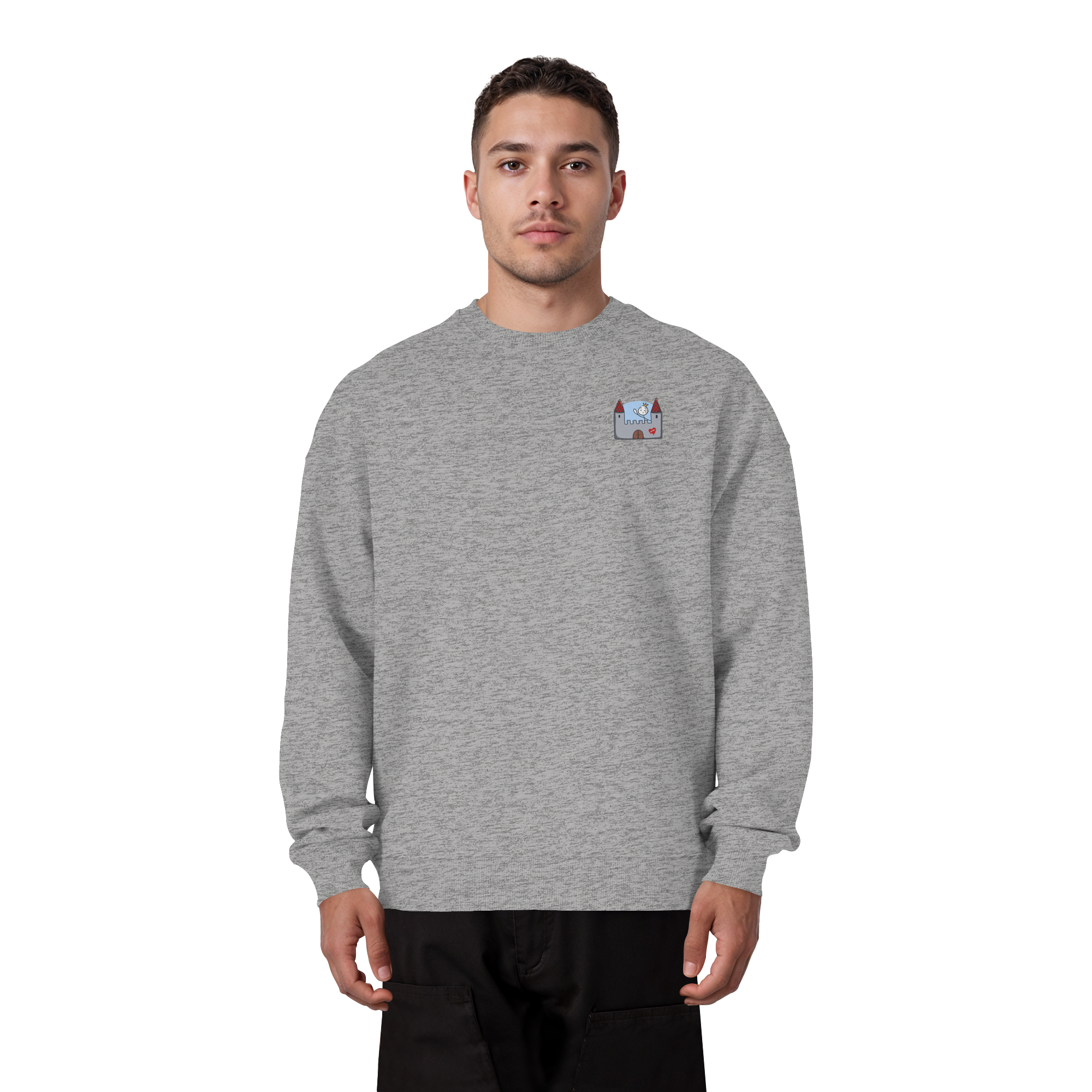 Hier und jetzt bin ich in Sicherheit "Schwarze Edition" Backprint - Organic Oversize Sweatshirt