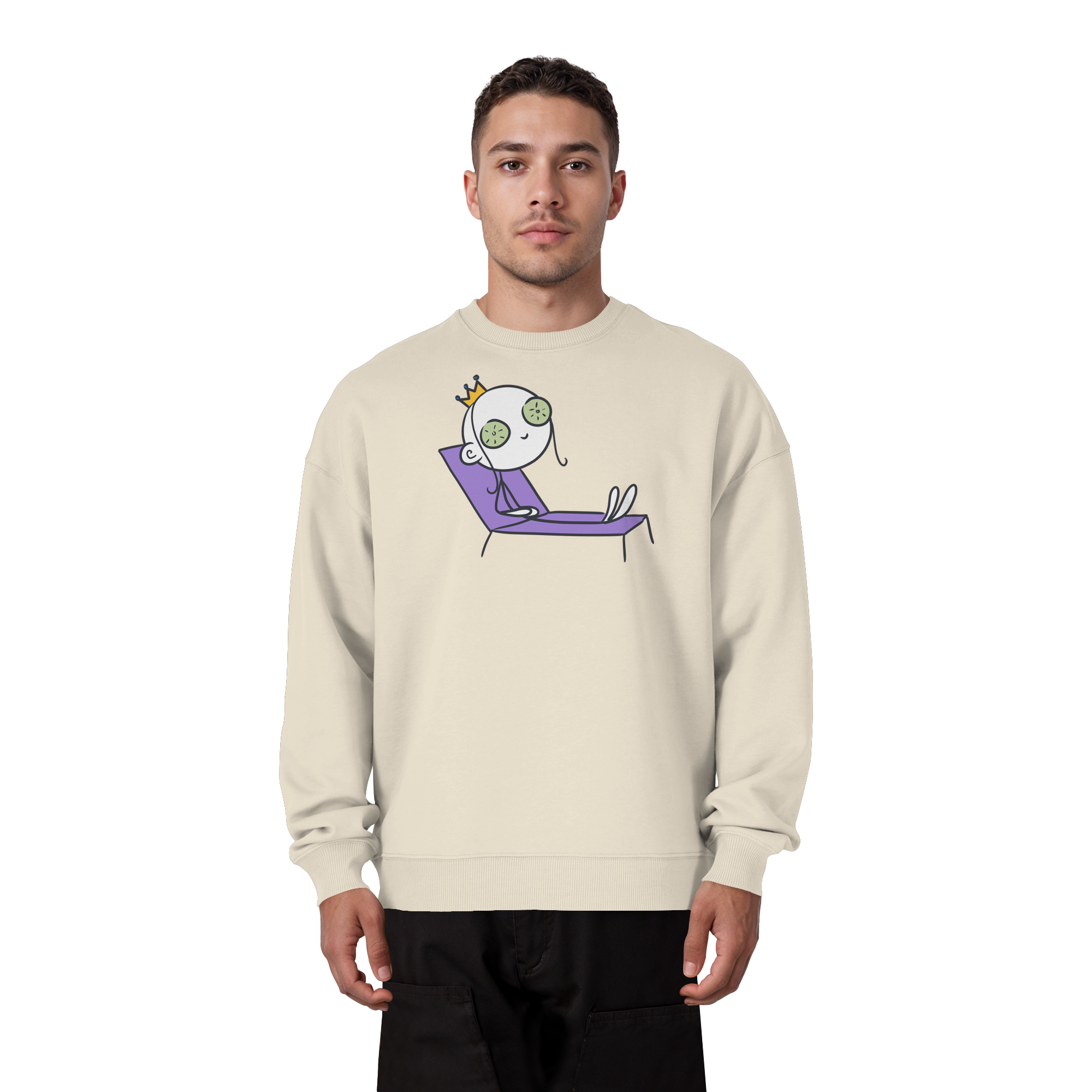 Seelenmännchen "Chill Out Edition" Frontprint - Organic Oversize Sweatshirt