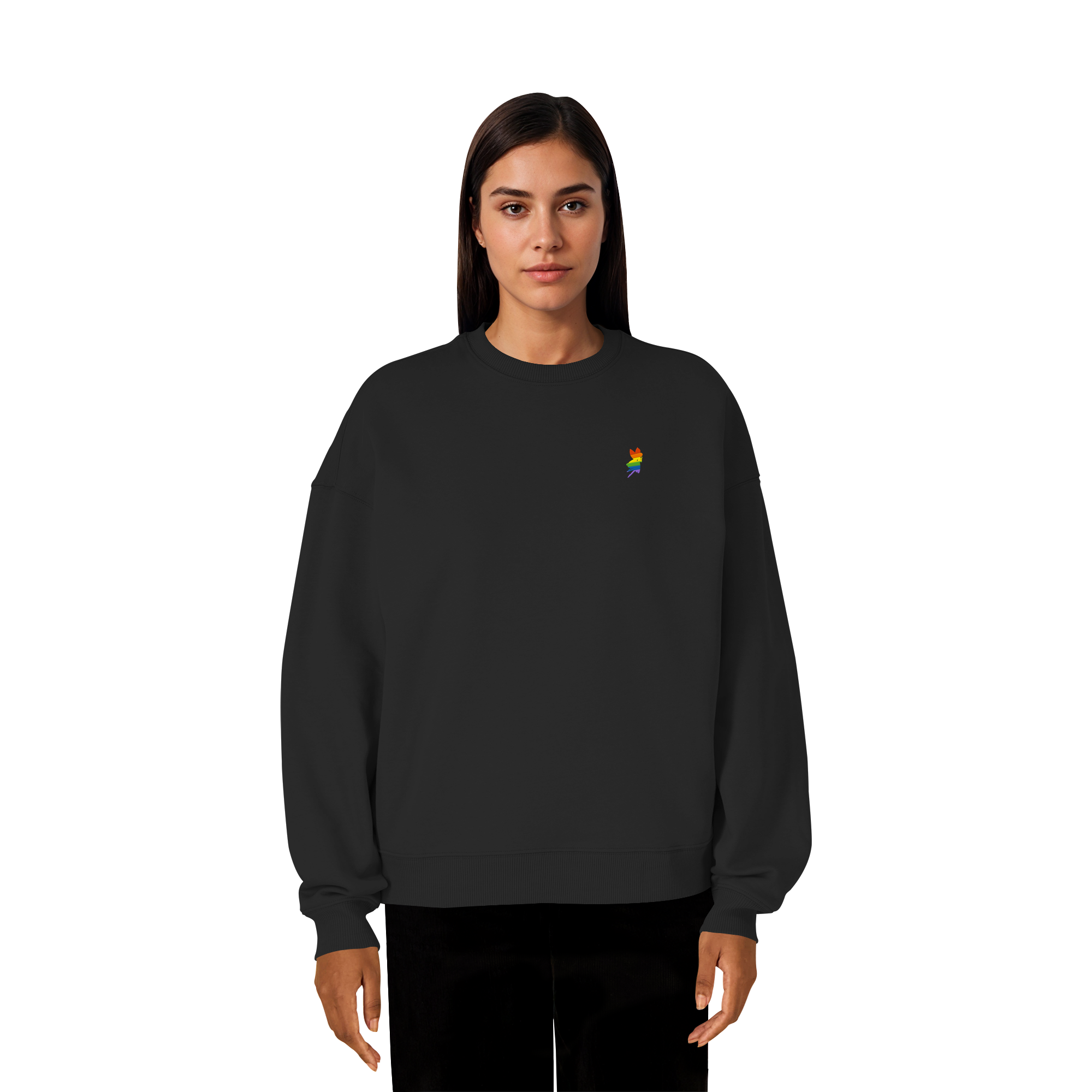 Regenbogen Fee - Organic Oversize Sweatshirt (Stick)
