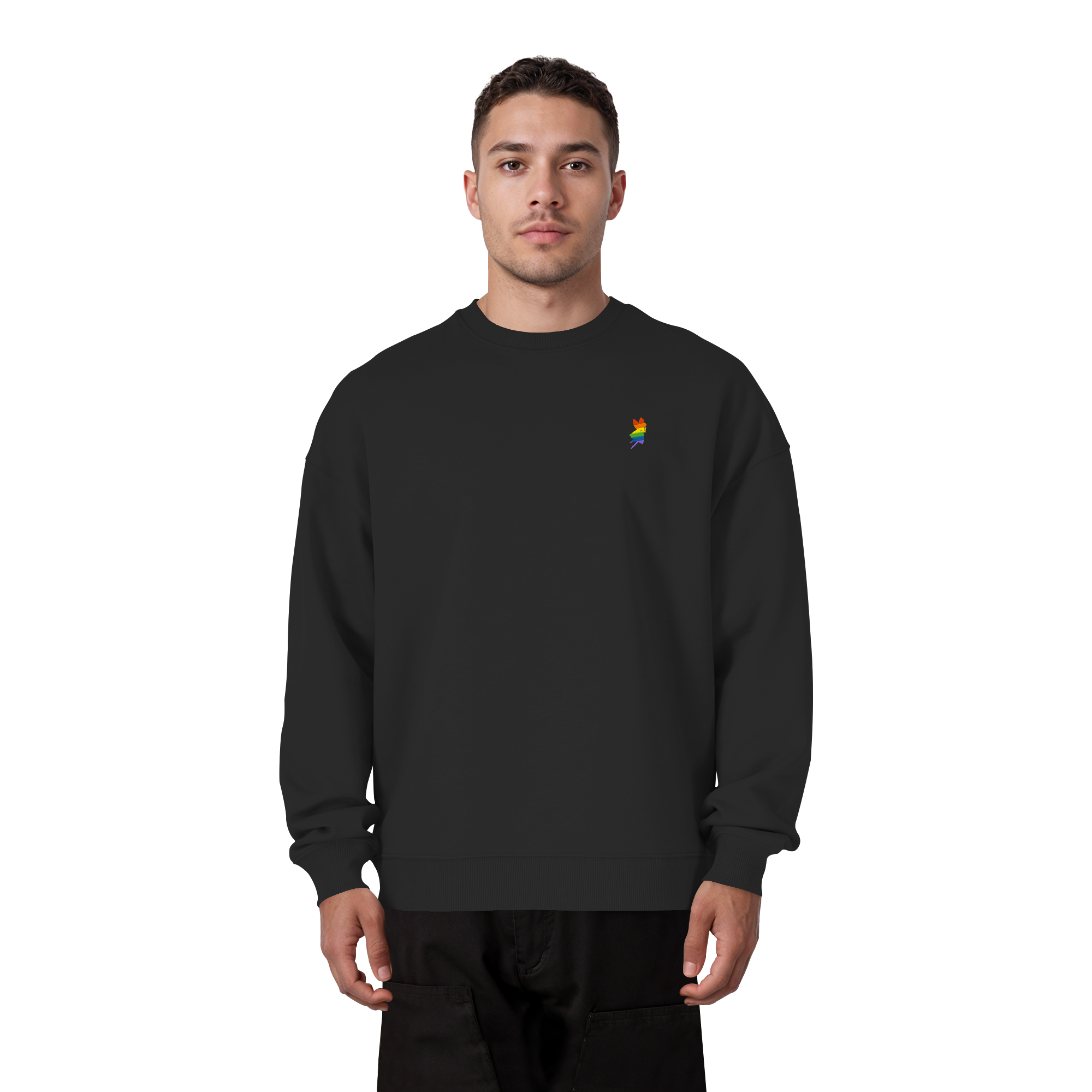 Regenbogen Fee - Organic Oversize Sweatshirt (Stick)