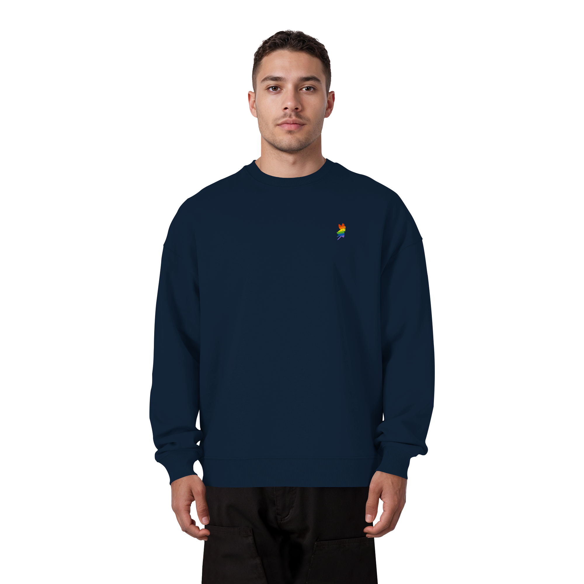 Regenbogen Fee - Organic Oversize Sweatshirt (Stick)