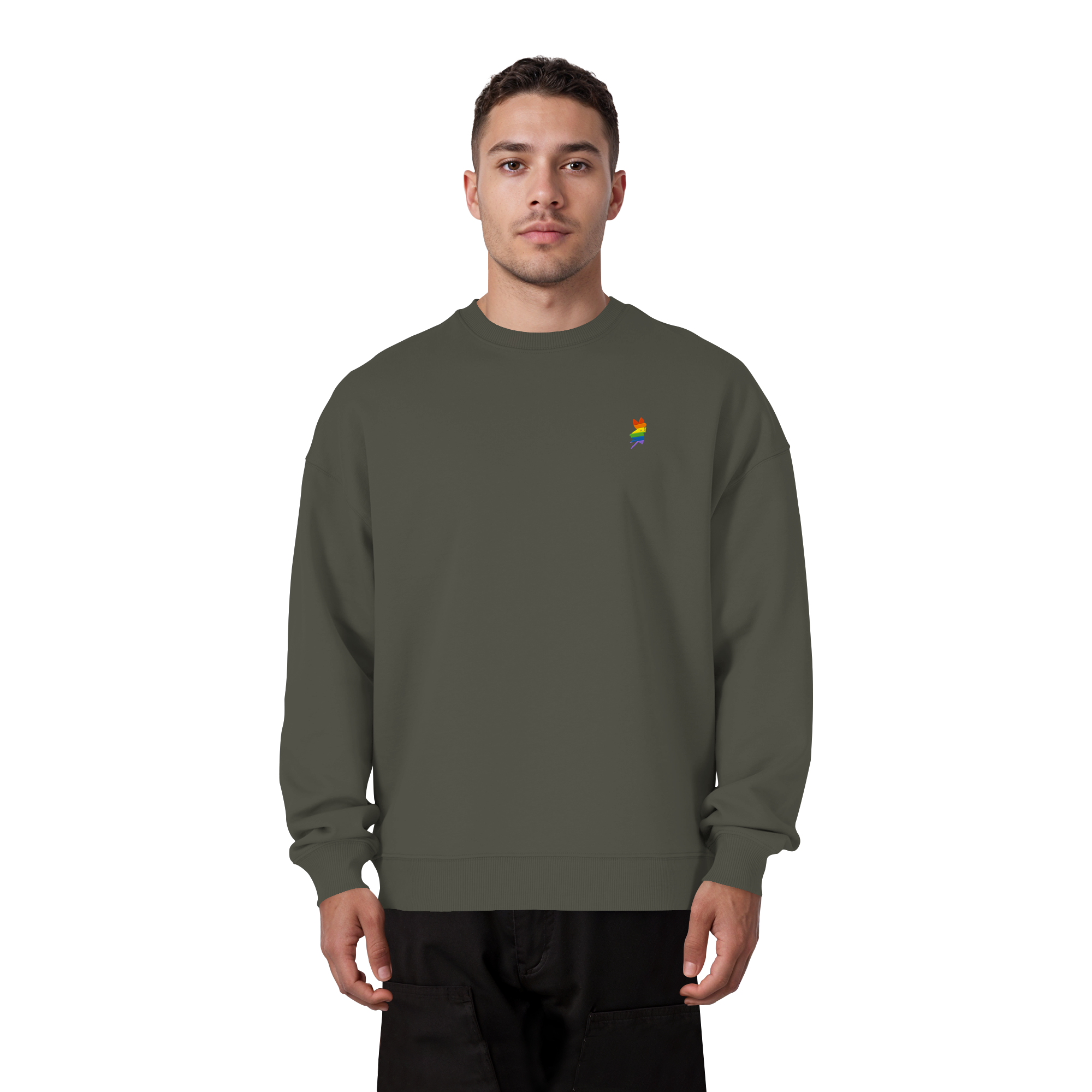 Regenbogen Fee - Organic Oversize Sweatshirt (Stick)